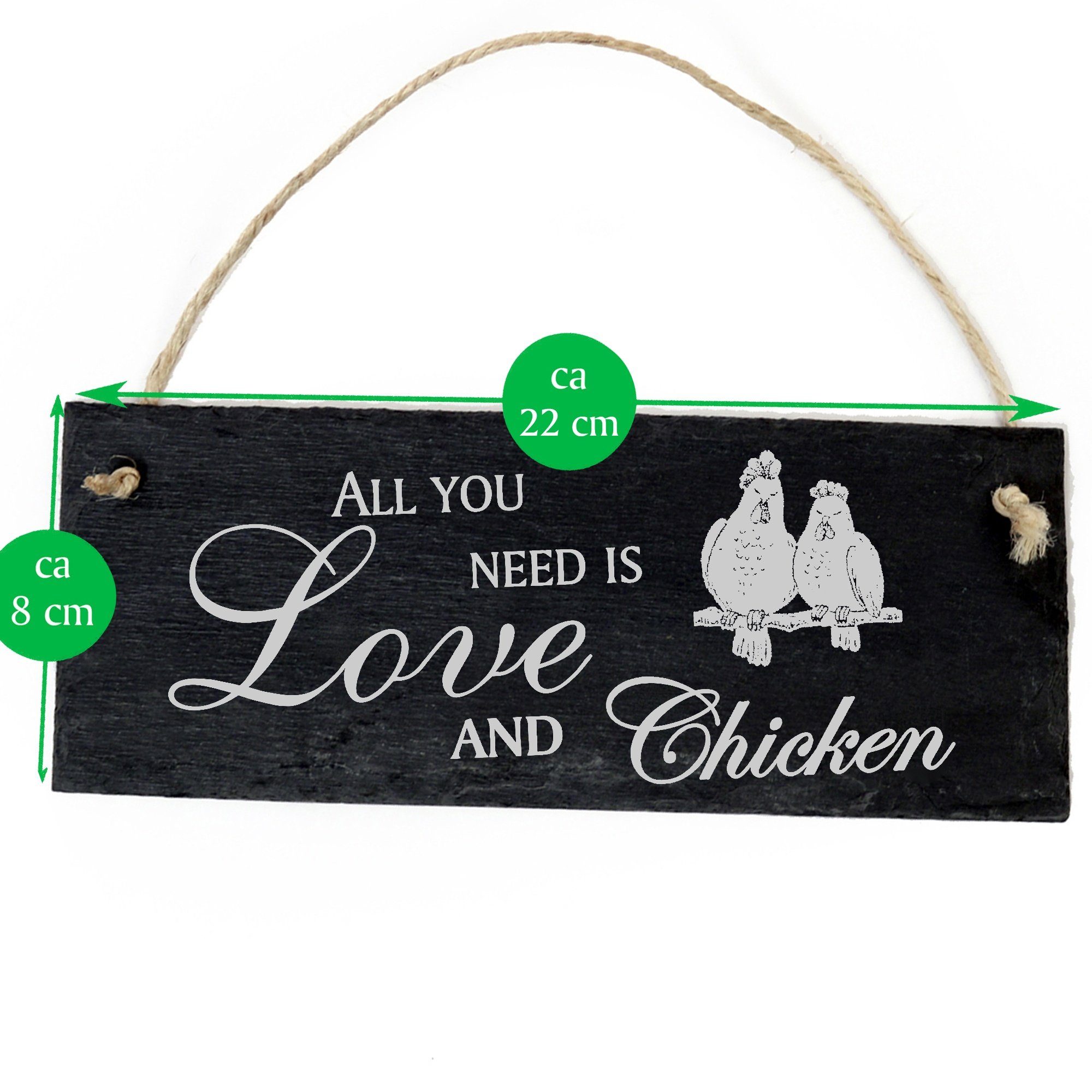 Hühner need Dekolando Chicken is and Hängedekoration All Love you 22x8cm