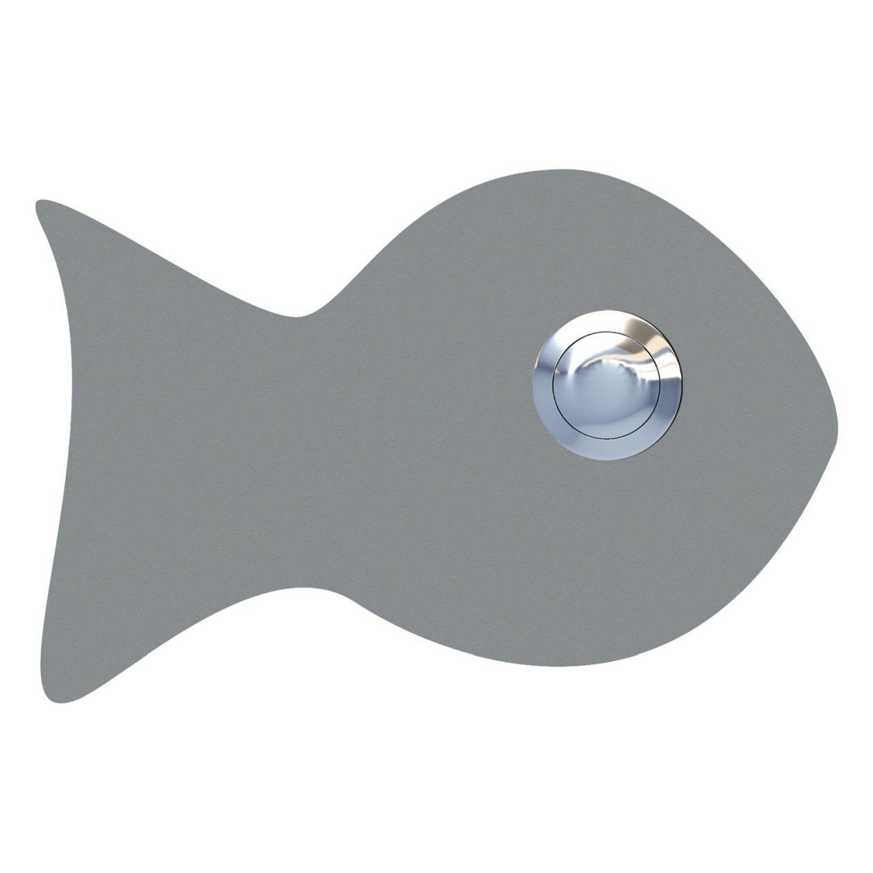 Bravios Briefkasten Klingeltaster Grau Fisch Metallic
