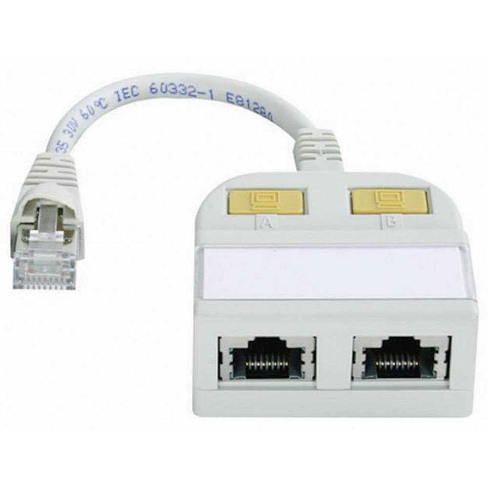Cable Sharing Adapter 2x RJ-Buchse an RJ-45 Netzwerk-Adapter