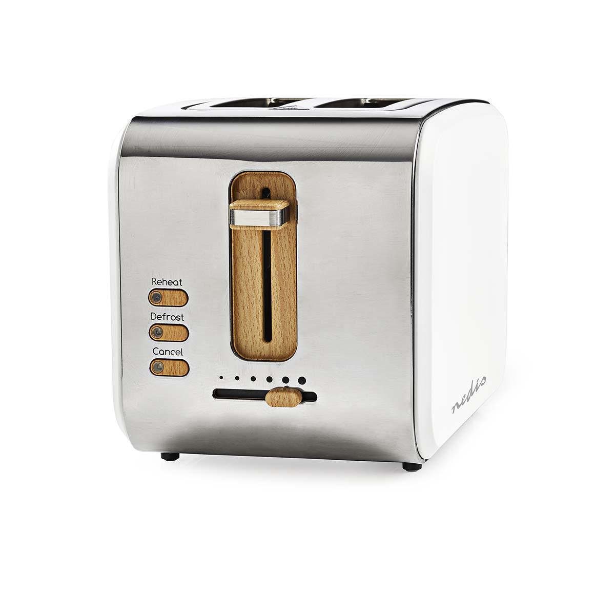 Nedis Toaster Toaster mit 2 Öffnungen Auftaufunktion soft-touch 6-Stufen 900W, für Universell, 900 W