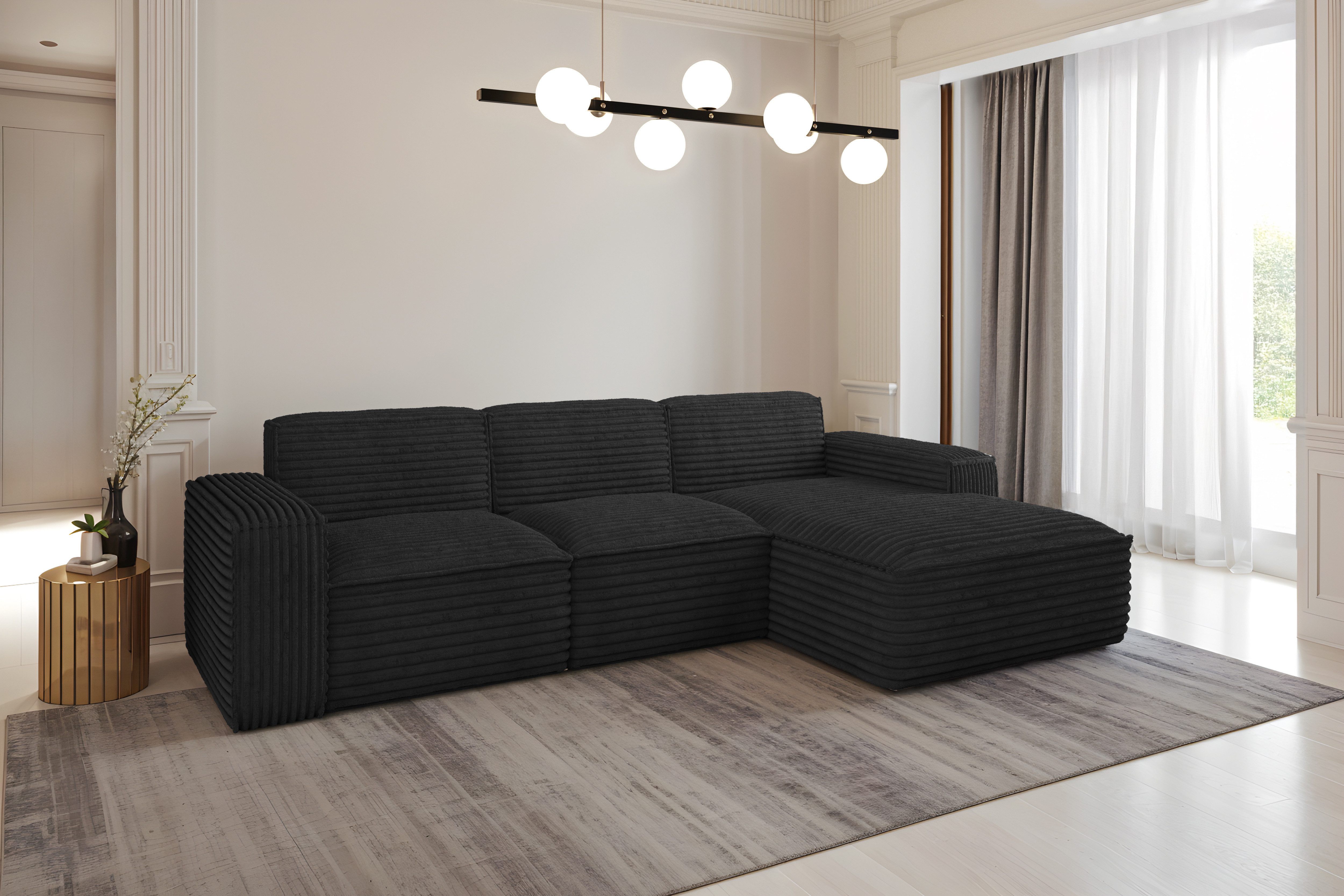 Kaiser Möbel Ecksofa Eckcouch SIENA L-Form, Stoff Poso/Salvador/Maloy/Artico/Velo, Einzelsofa, Bequem, originelles Design, praktisch, viele Farben