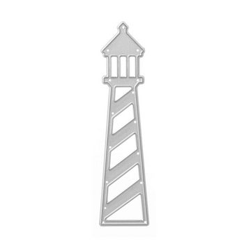 Stanzenshop.de Motivschablone Stanzschablone Großer Leuchtturm, Meer, Boot, Schiff