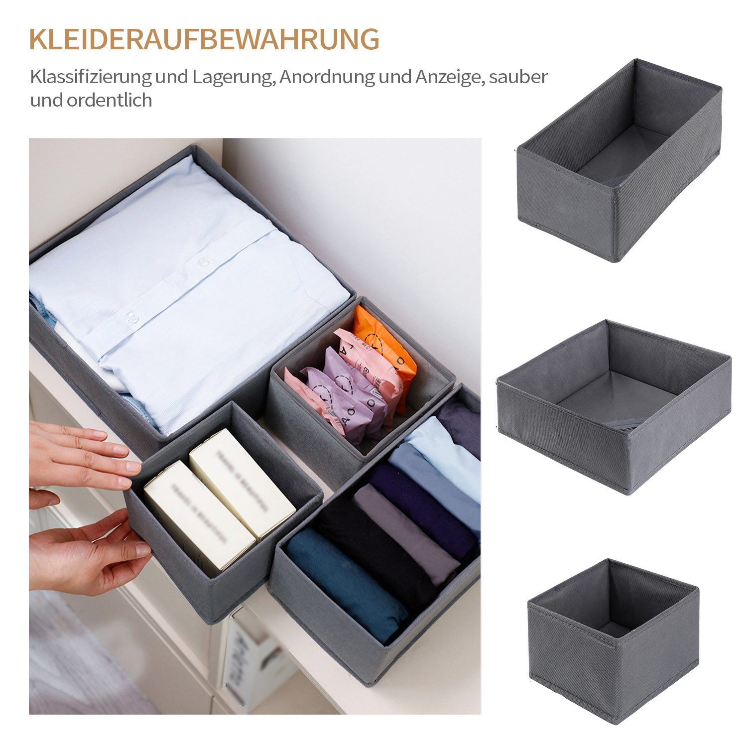 Refttenw Aufbewahrungsbox Schubladen Organizer Faltbare Stoffboxen günstig online kaufen