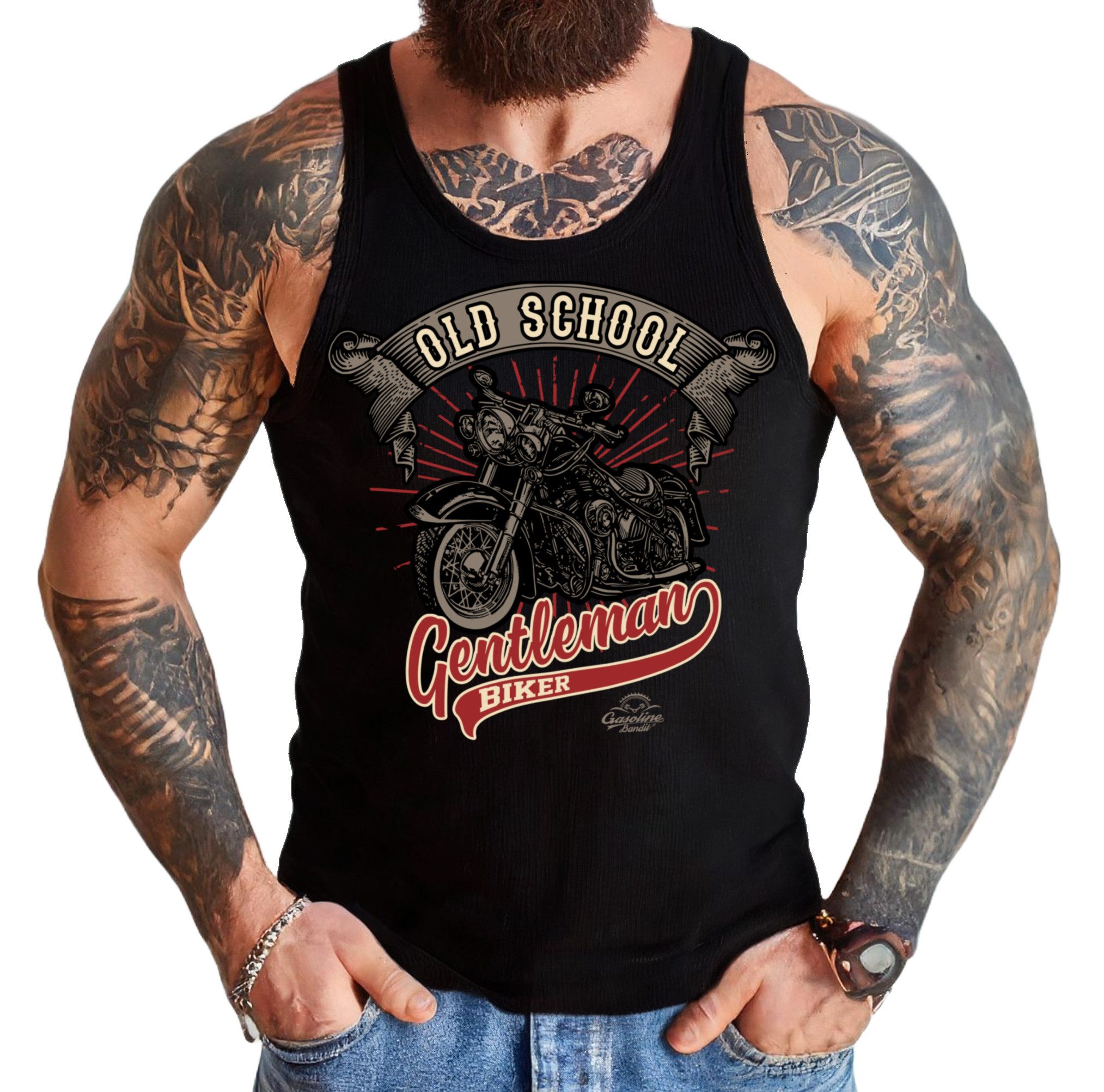 Tanktop Muskel-Shirt: Old School Gentlemen Biker
