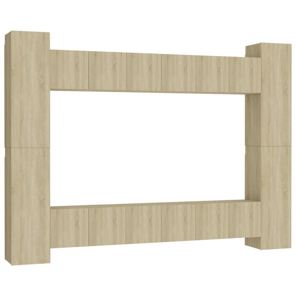 10-tlg. TV-Schrank-Set TV-Schrank Holzwerkstoff furnicato Sonoma-Eiche