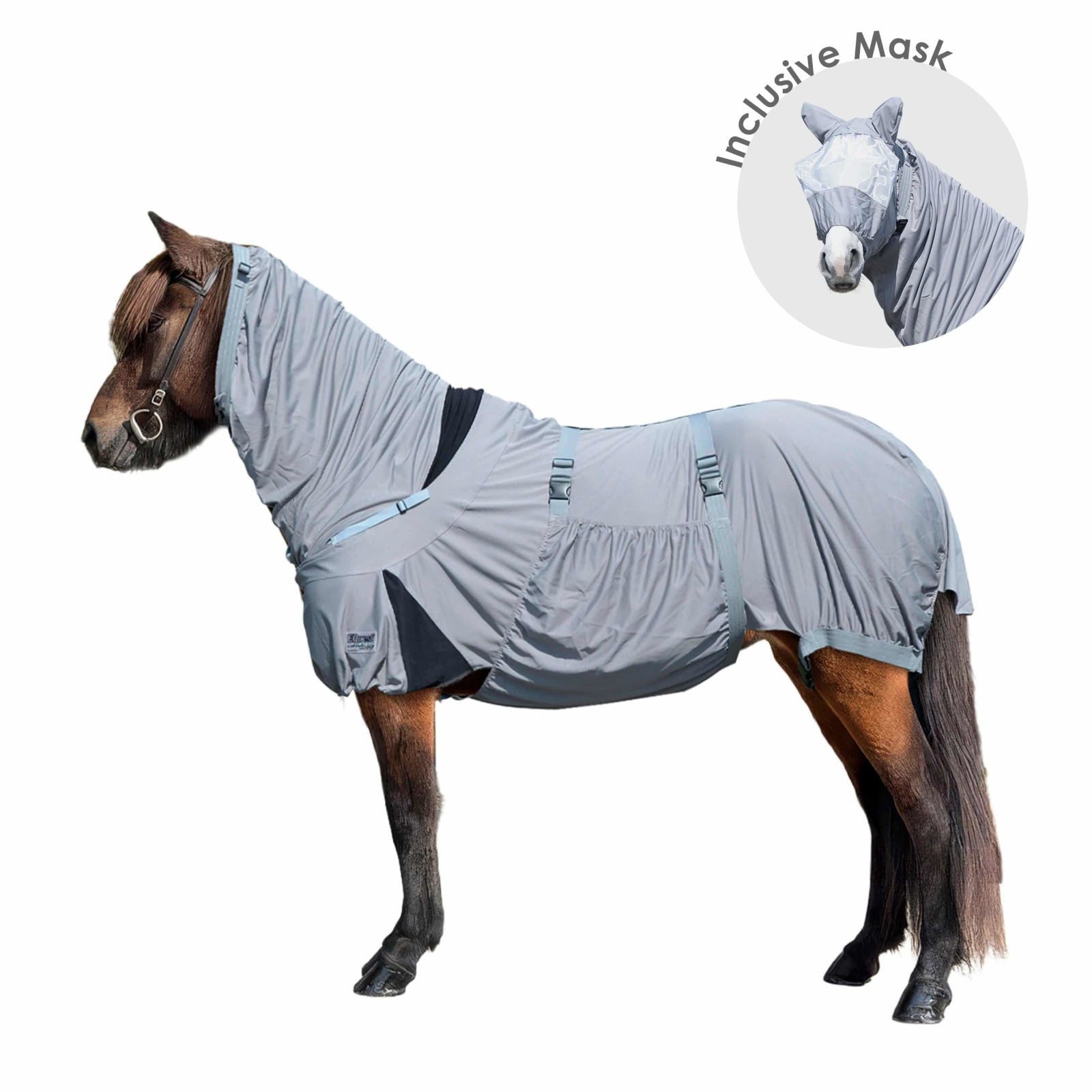 EQuest Ekzemerdecke Ekzemerdecke Culex C³ für Isländer, mit Maske, grau
