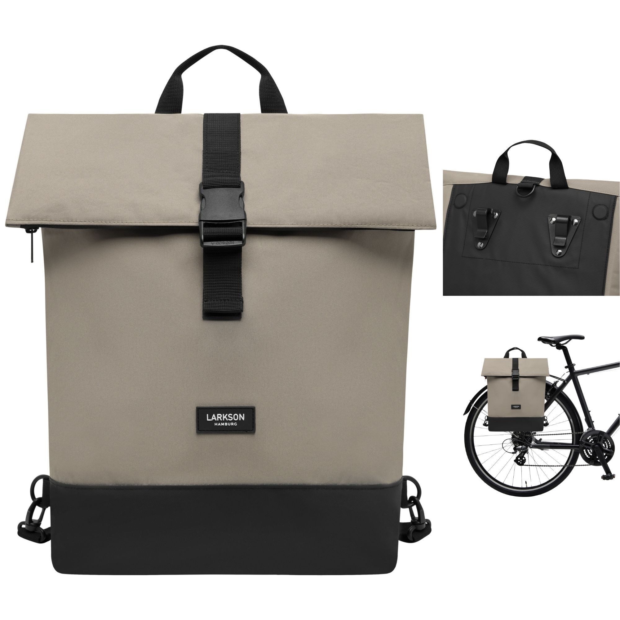 LARKSON Fahrradtasche Tammo Bike Fahrrad Rucksack Gepäckträger (1-tlg), Rucksack und Gepäckträgertasche, Wasserabweisend