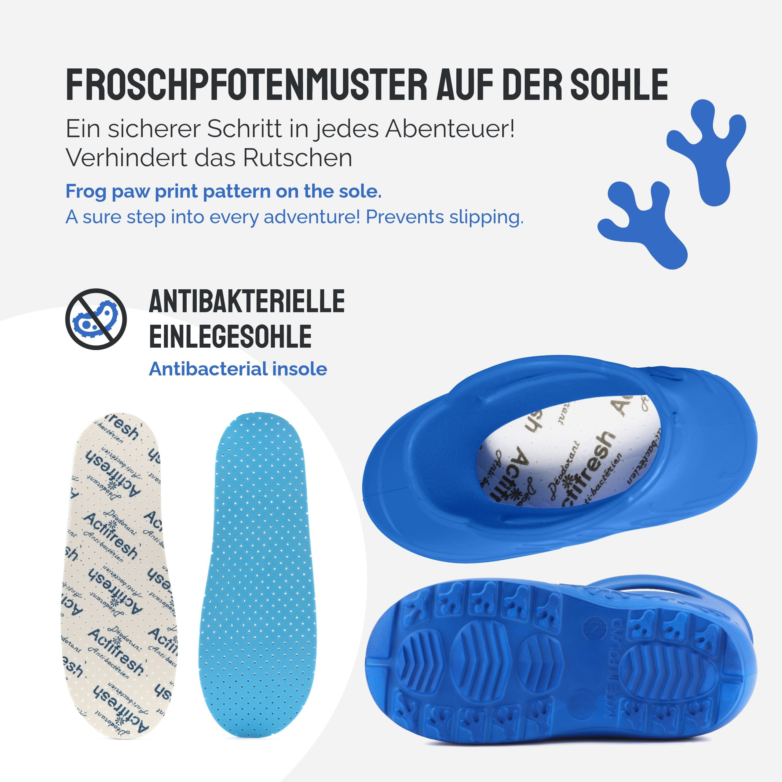 Ladeheid EVA Regenschuhe für Frauen LA-CA-09 Gummistiefel Damen federleichte Gartenschuhe mit Griffen