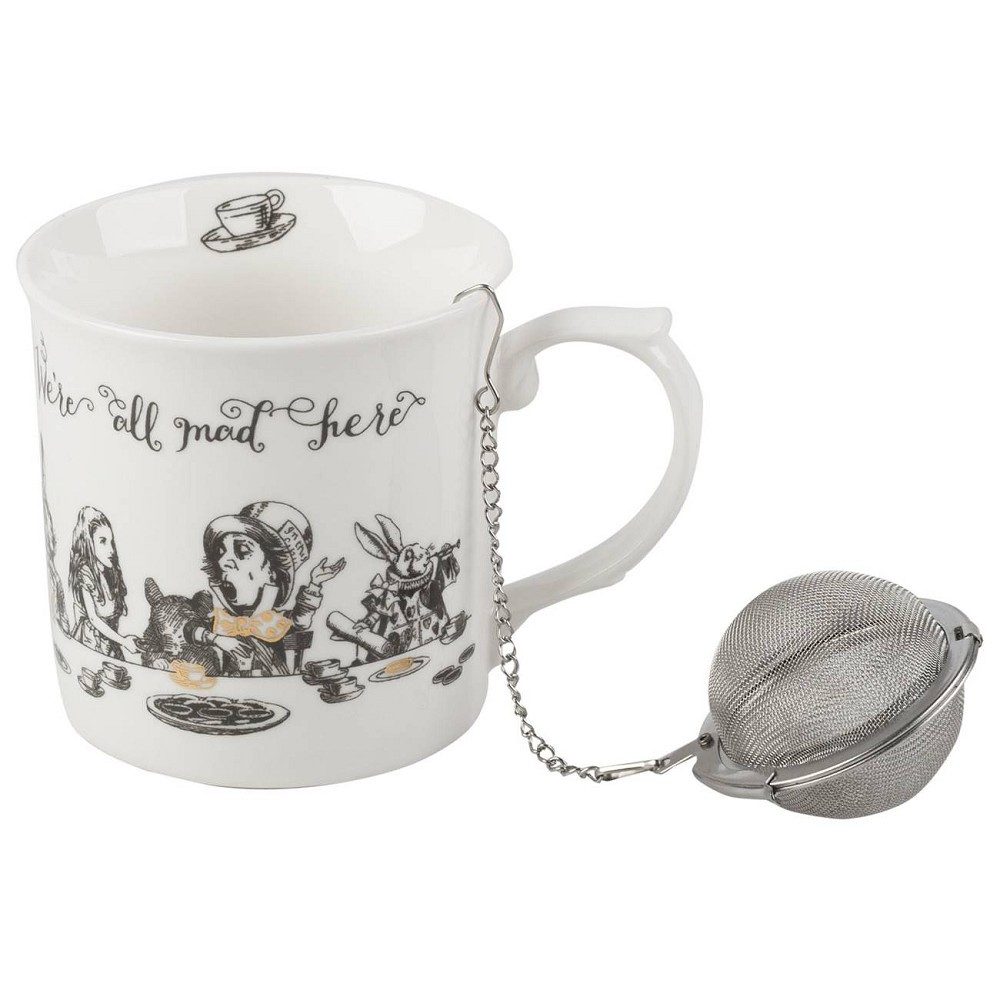 Creative Tops Tasse Alice in Wonderland, Porzellan, Farbe: Weiß, Höhe: cm