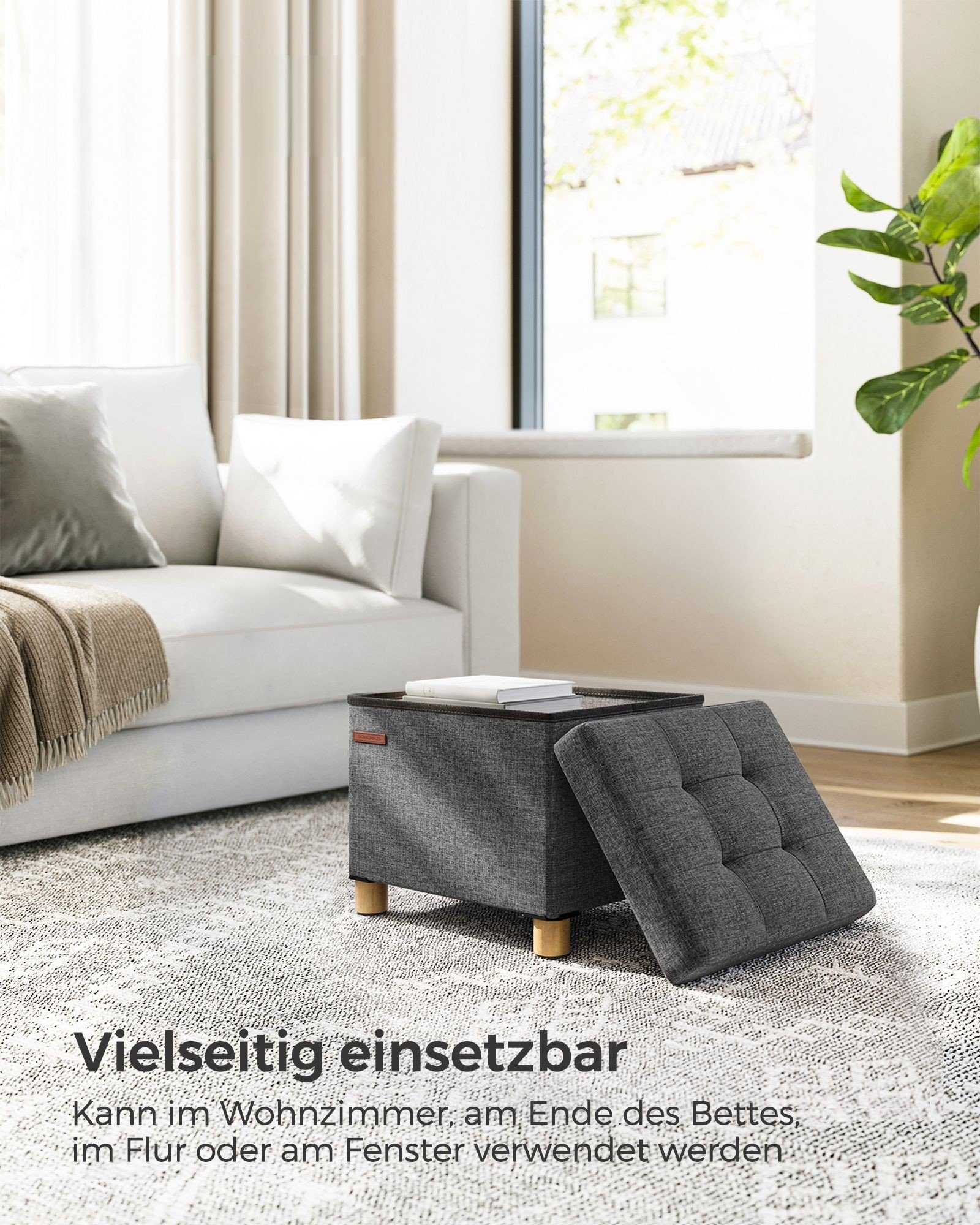 SONGMICS Sitzhocker, Sitzbank 32x40x33,5cm klappbare Sitztruhe günstig online kaufen