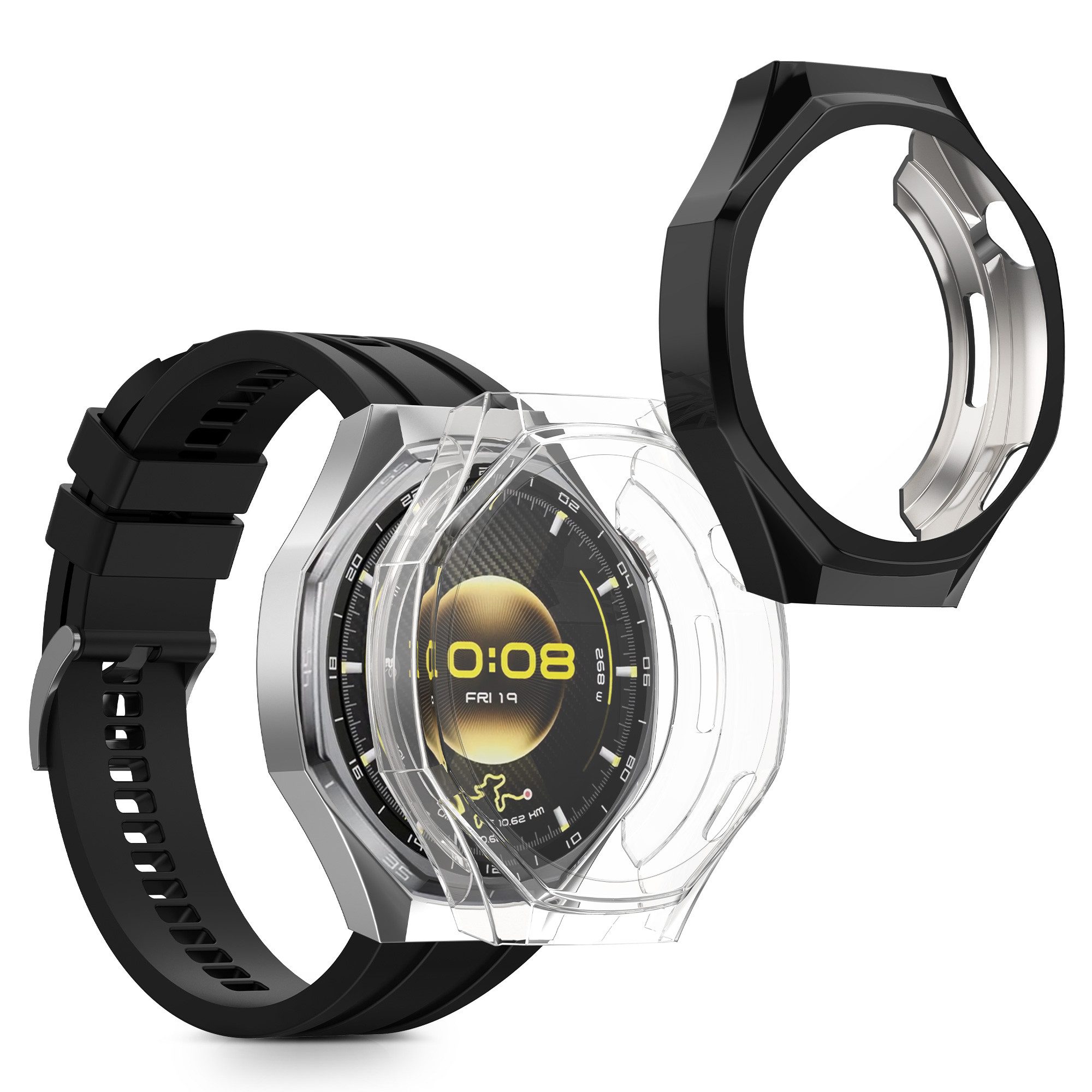 kwmobile Smartwatch-Hülle 2x Silikon Hülle für Huawei Watch GT6 Pro 46mm, Schutzhülle Fullbody Display Cover Set aus Silikon