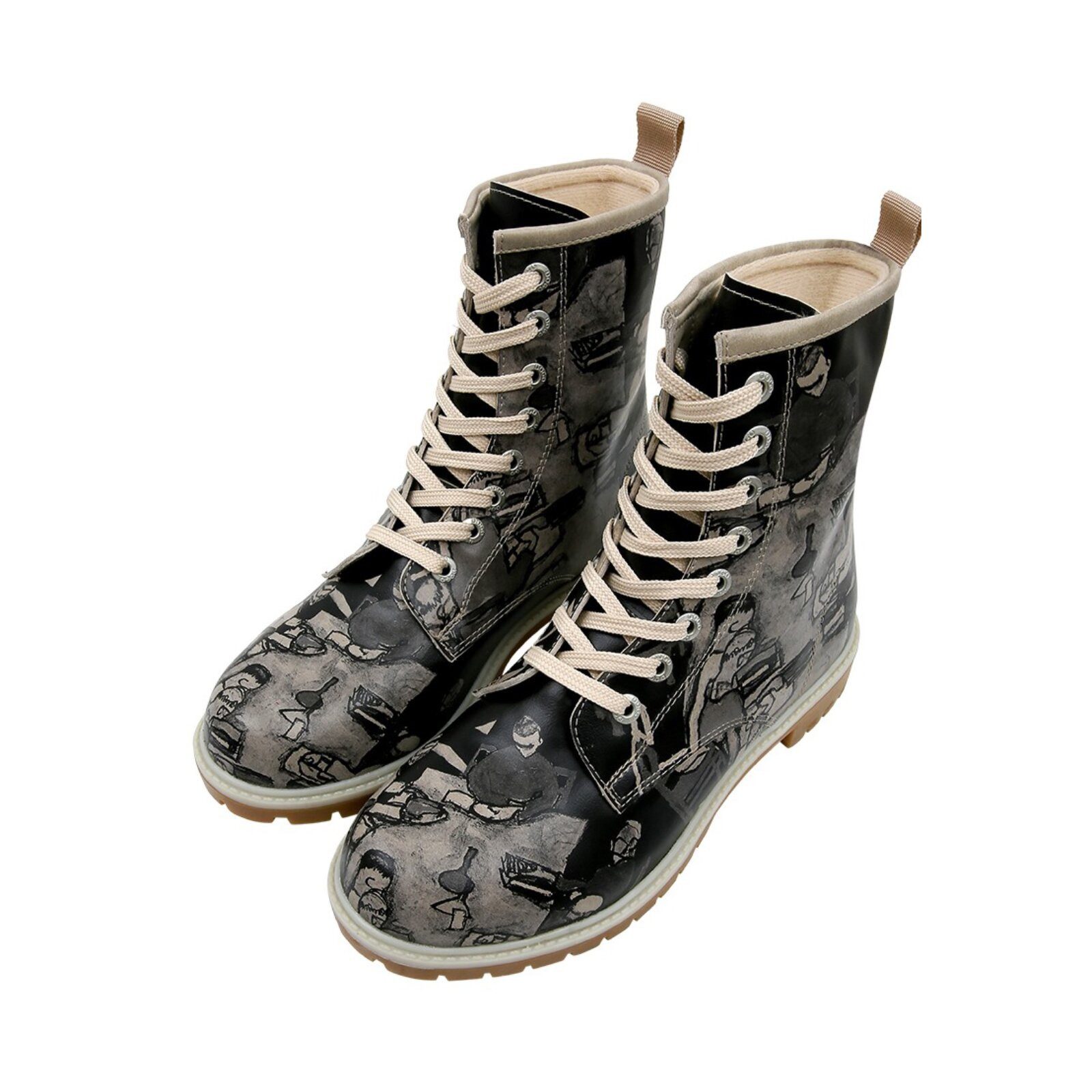 DOGO Longe Boots Schnürstiefel Supper Blackwhite günstig online kaufen