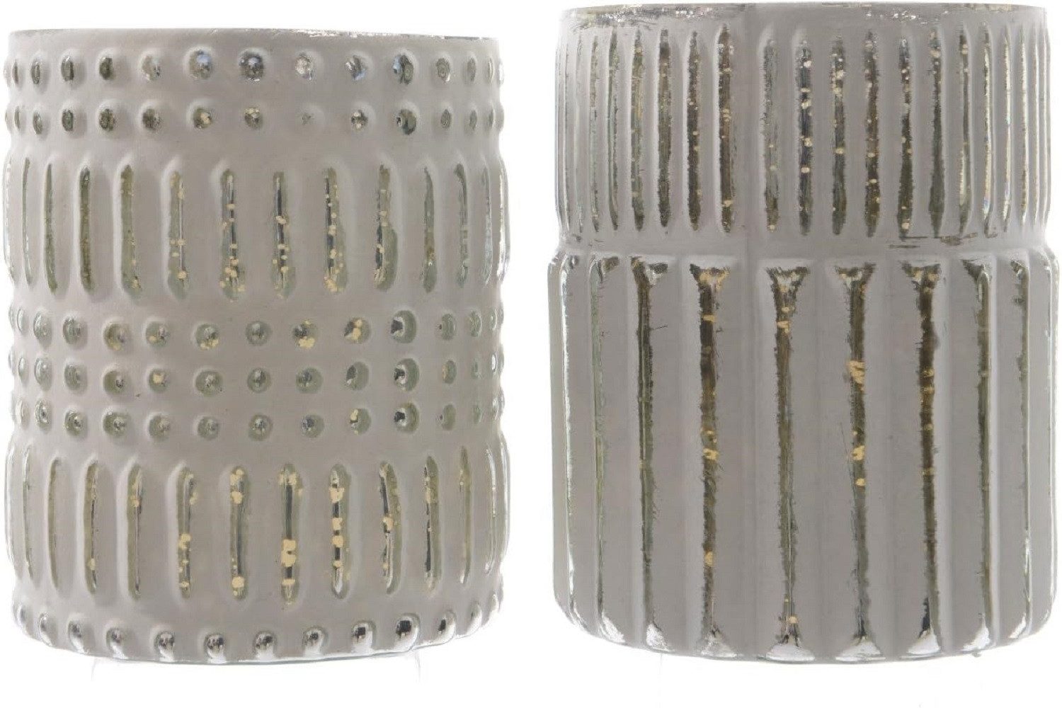 Kaemingk Windlicht Windlicht Teelichthalter Glas H.13 cm weiß