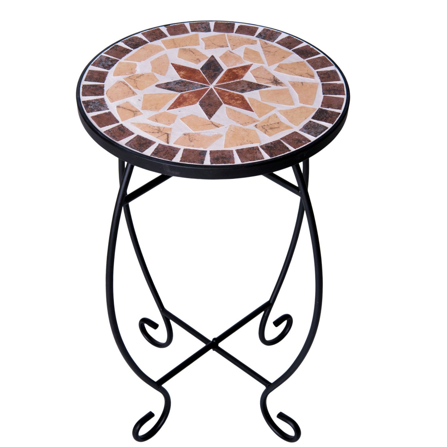 Kamelio Gartentisch Beistelltisch Mosaik Gartentisch Metall günstig online kaufen