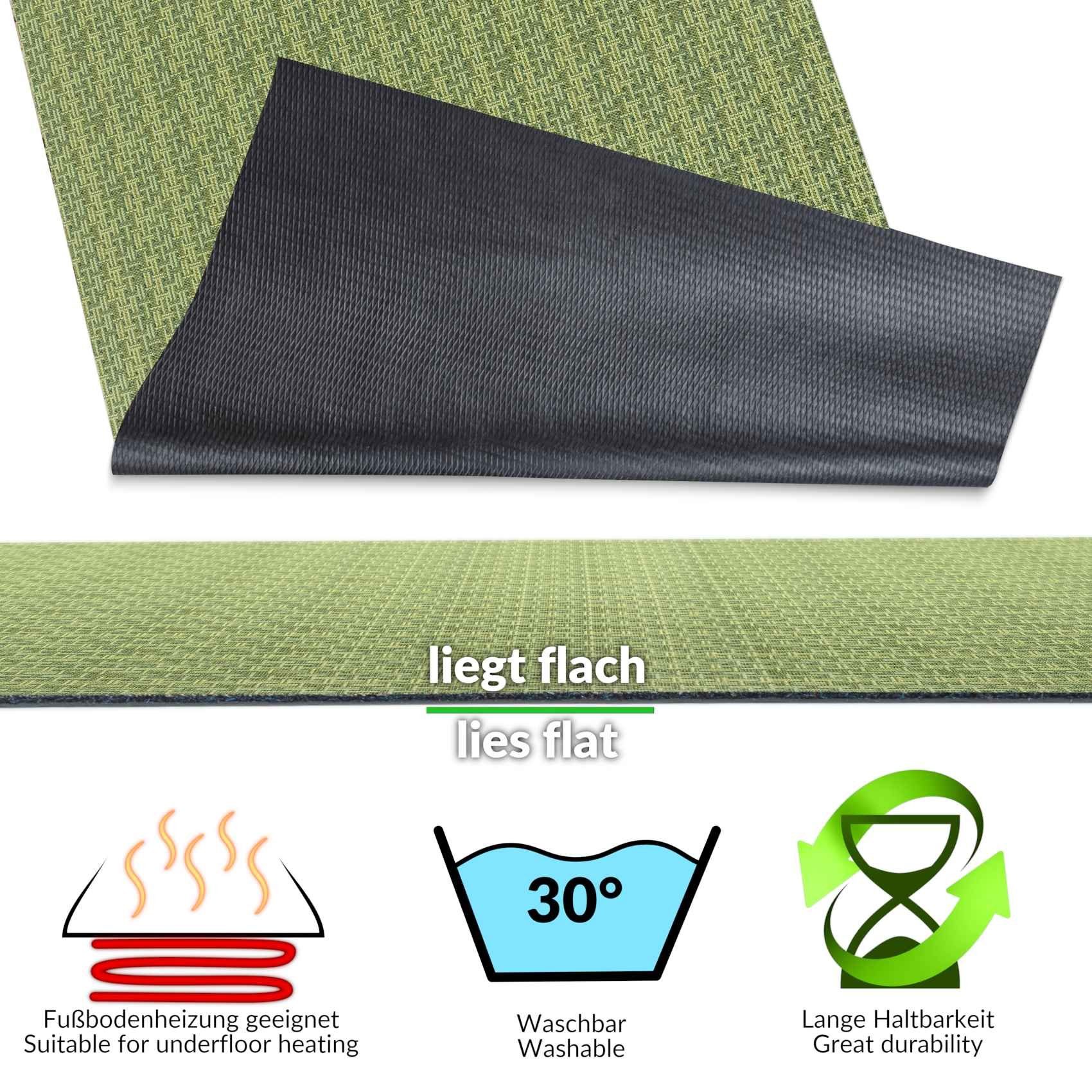 ANRO Küchenläufer ITACA Hochwertig Küchenteppich Teppich Textil, Eckig, Höhe: 3 mm, Velour