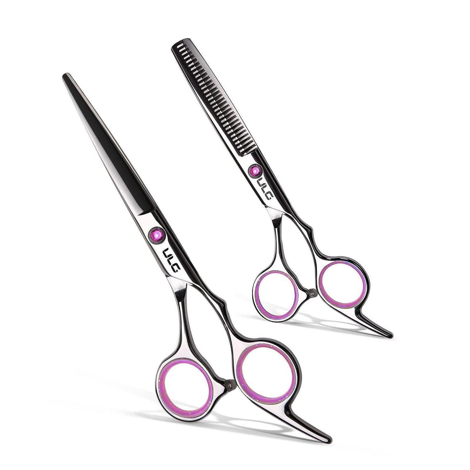 LuxusKollektion Scheren-Set Haarschere Ausdünnungsschere Set 6,5 Zoll Rosa