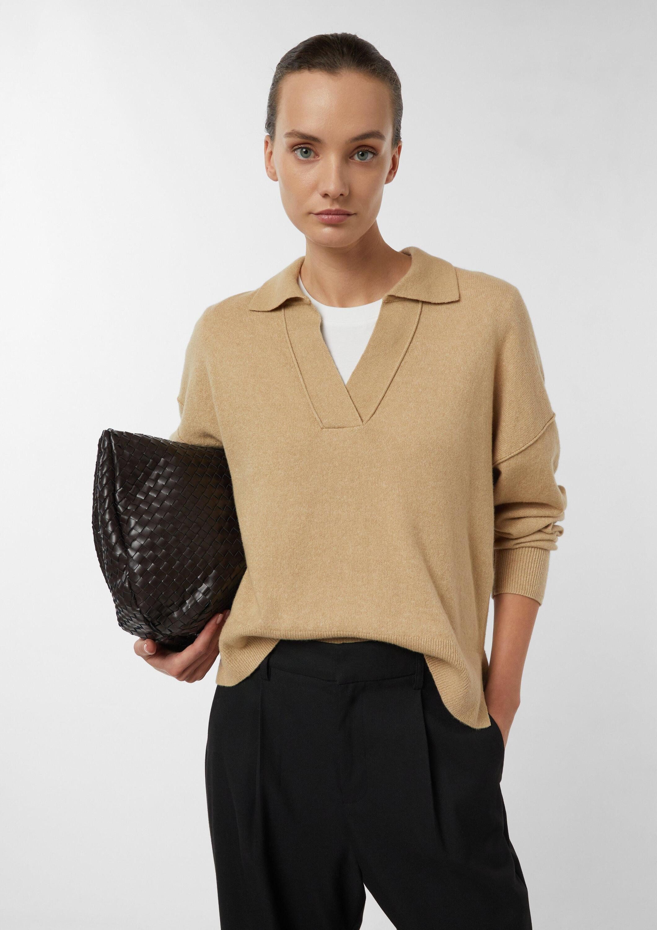 comma Longpullover Strickpullover Feinstrickpullover mit Polokragen günstig online kaufen