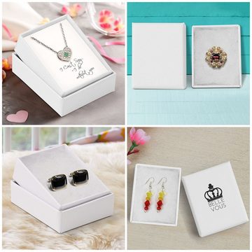 Belle Vous Bastelperlen White Kraft Paper Jewelry Gift Boxes (25 pcs) - L5.7 x W4.5 x H2.1 cm, White Kraft Paper Jewelry Gift Boxes (25 pcs) - L5.7 x W4.5 x H2.1 cm