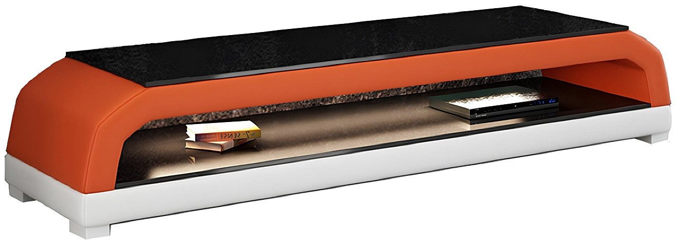 Xlmoebel Lowboard RTV TV Sideboard aus Leder und Glas mit modernem Design (1 St., RTV), Hergestellt in Europa