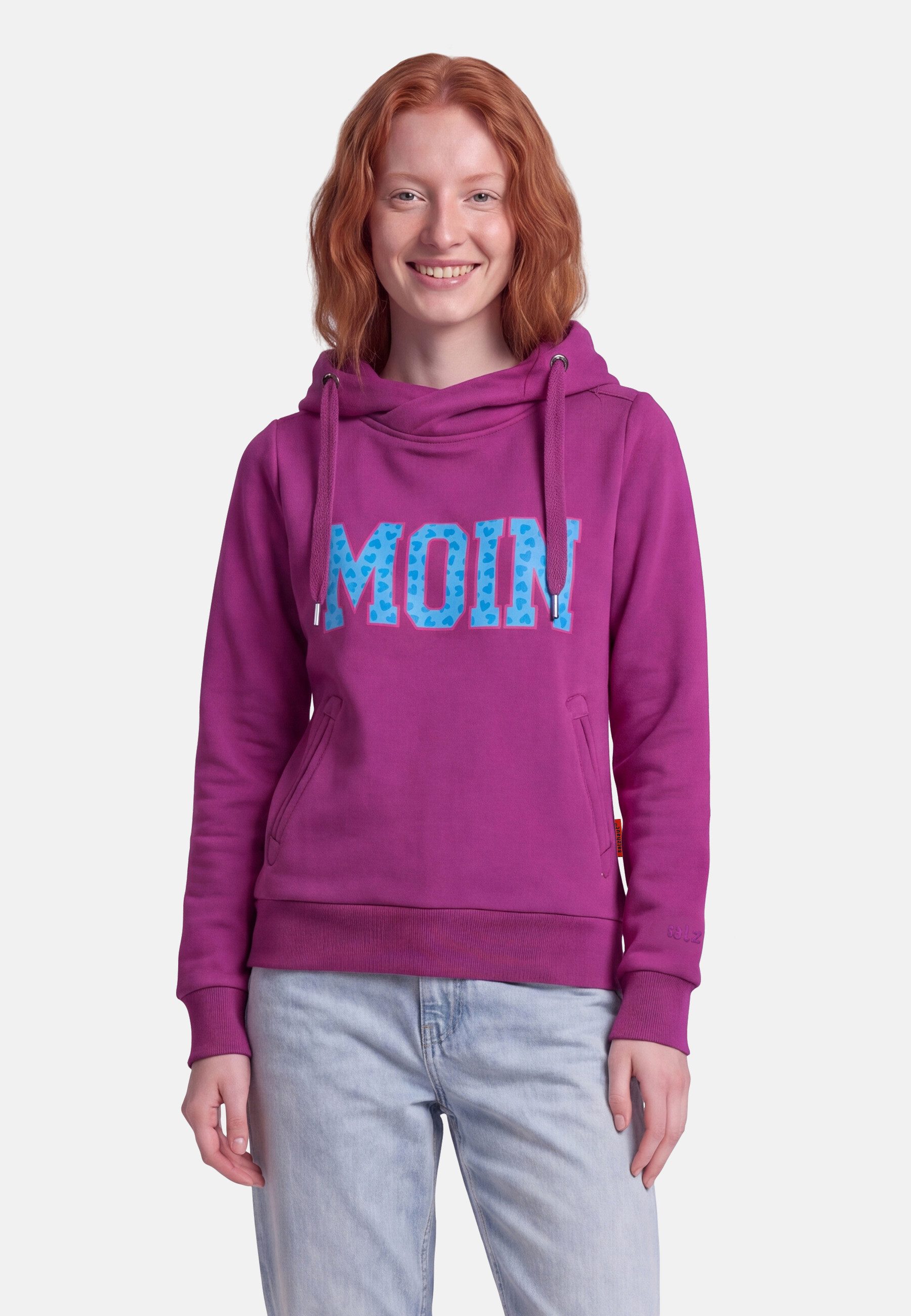 salzhaut Hoodie SÜNN - MOIN Herzen Damen Tailliert salzhaut Kapuzenpullover – bequemer Fit und nordisch klares Design – Bild 3 von 5