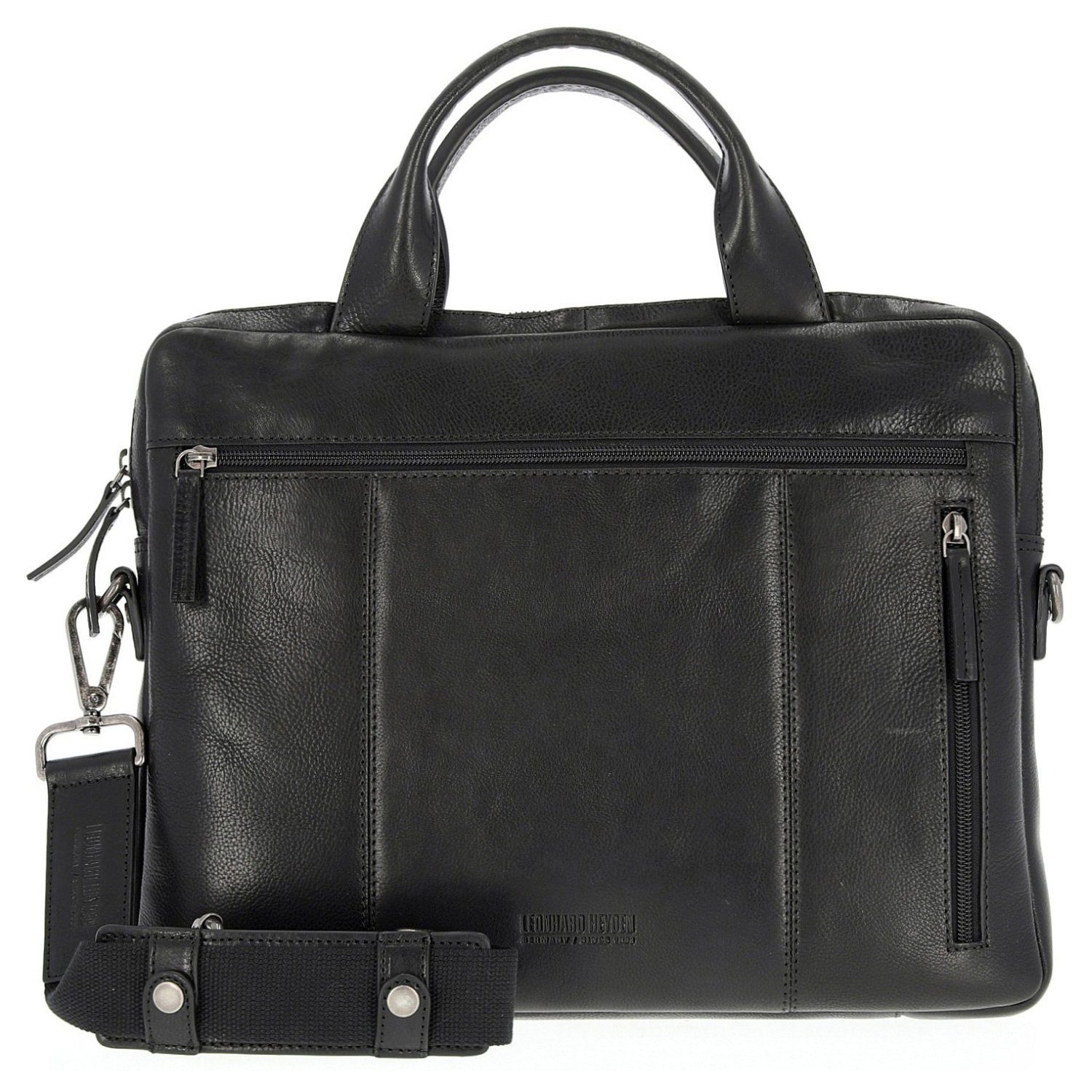 Leonhard Heyden Aktentasche Roma - Aktentasche slim 1 Fach Leder 15" 38 cm (1-tlg) schwarz