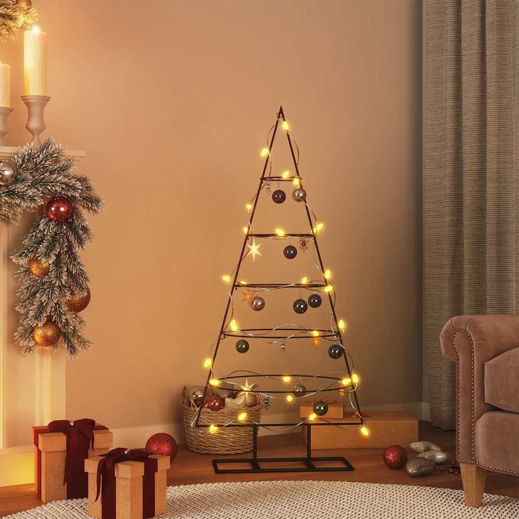 vidaXL Künstlicher Weihnachtsbaum Metall-Weihnachtsbaum für Dekorationen Schwarz 125 cm – Bild 2 von 5