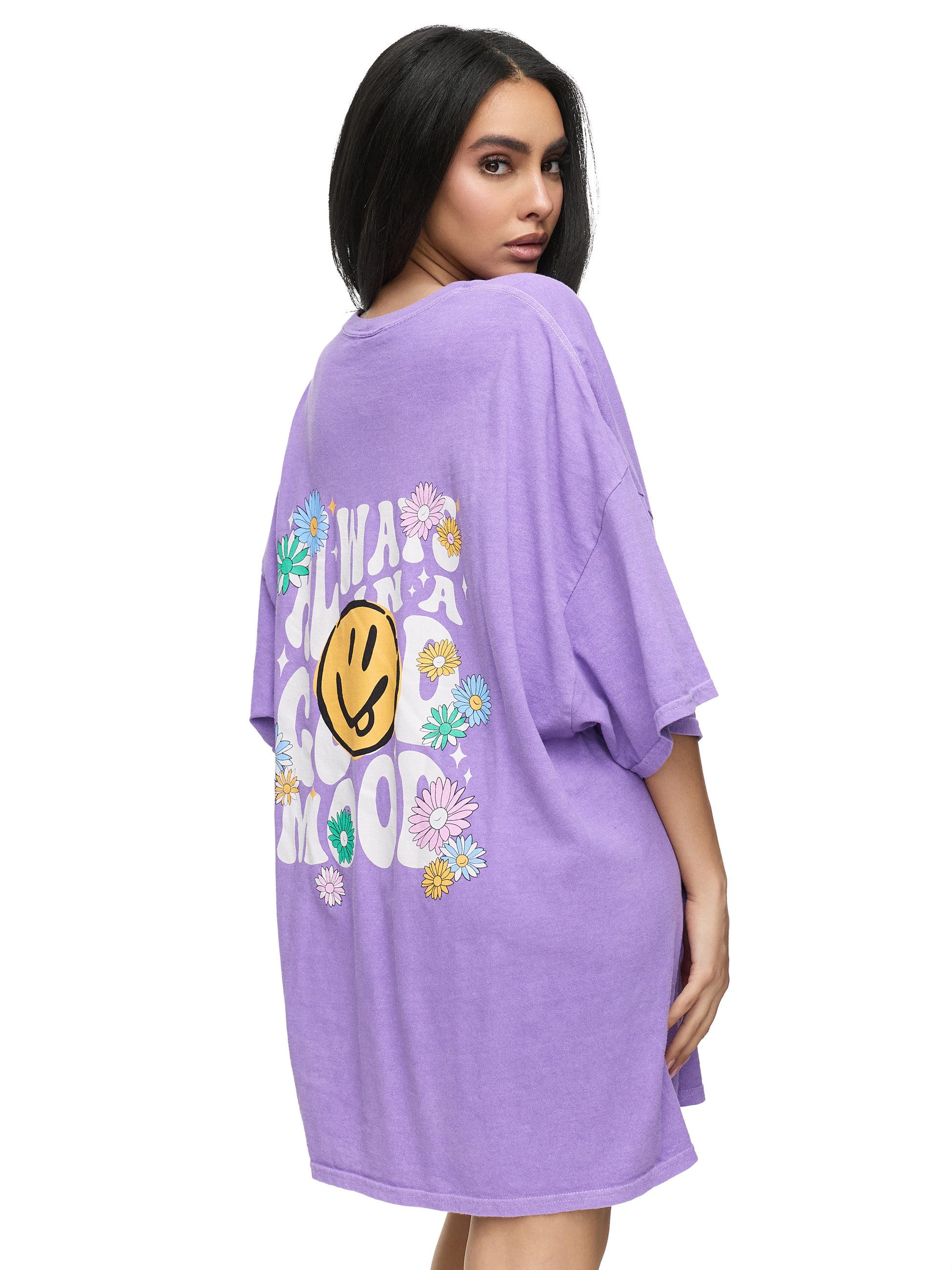 Worldclassca T-Shirt Worldclassca Oversized Print SMILE - GOOD MOOD T-Shirt günstig online kaufen