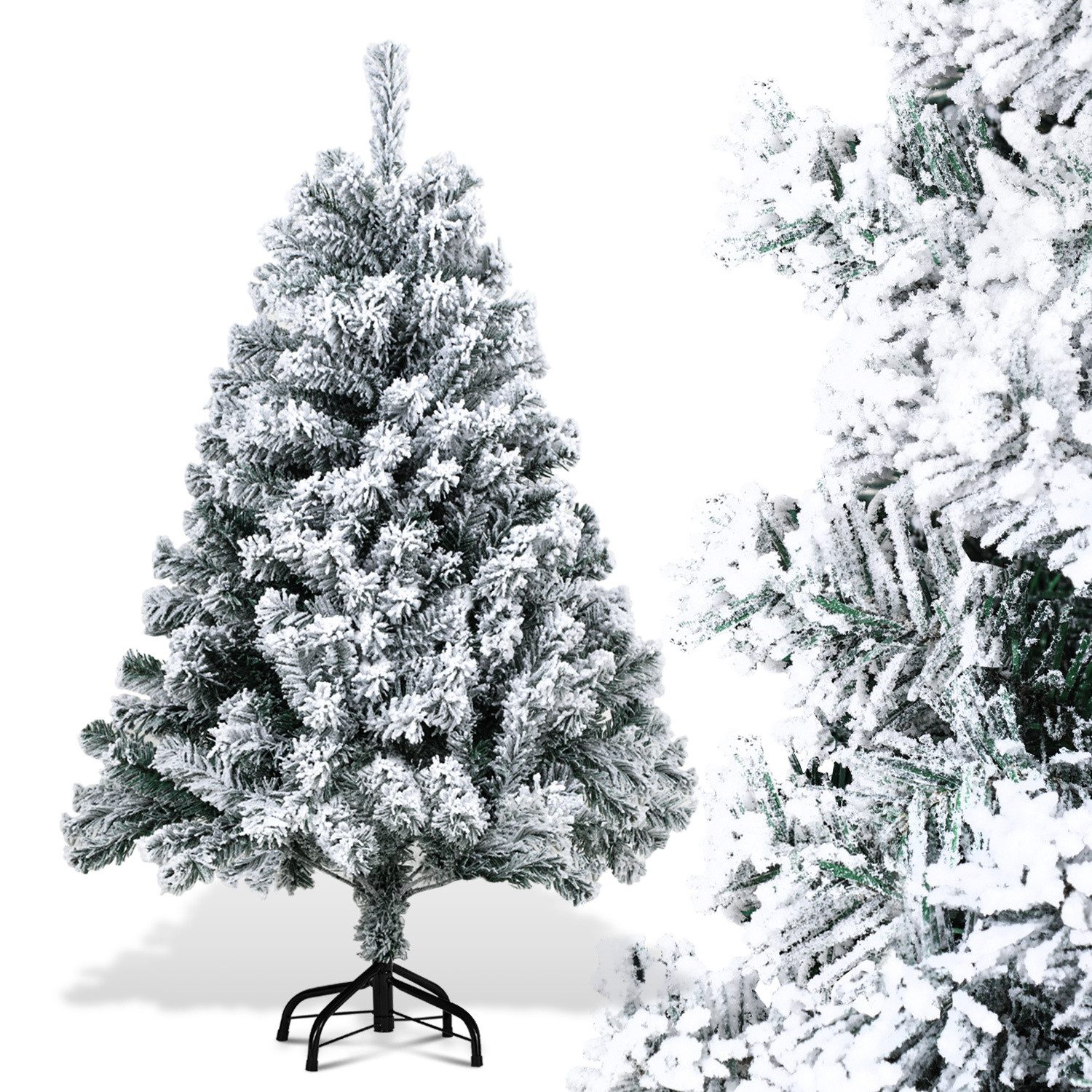 Clanmacy Künstlicher Weihnachtsbaum 120cm Tannenbaum mit Ständer Abziehbar und Klappbar, Weihnachtsdeko, Tannenbaum, Gute Kompression, …