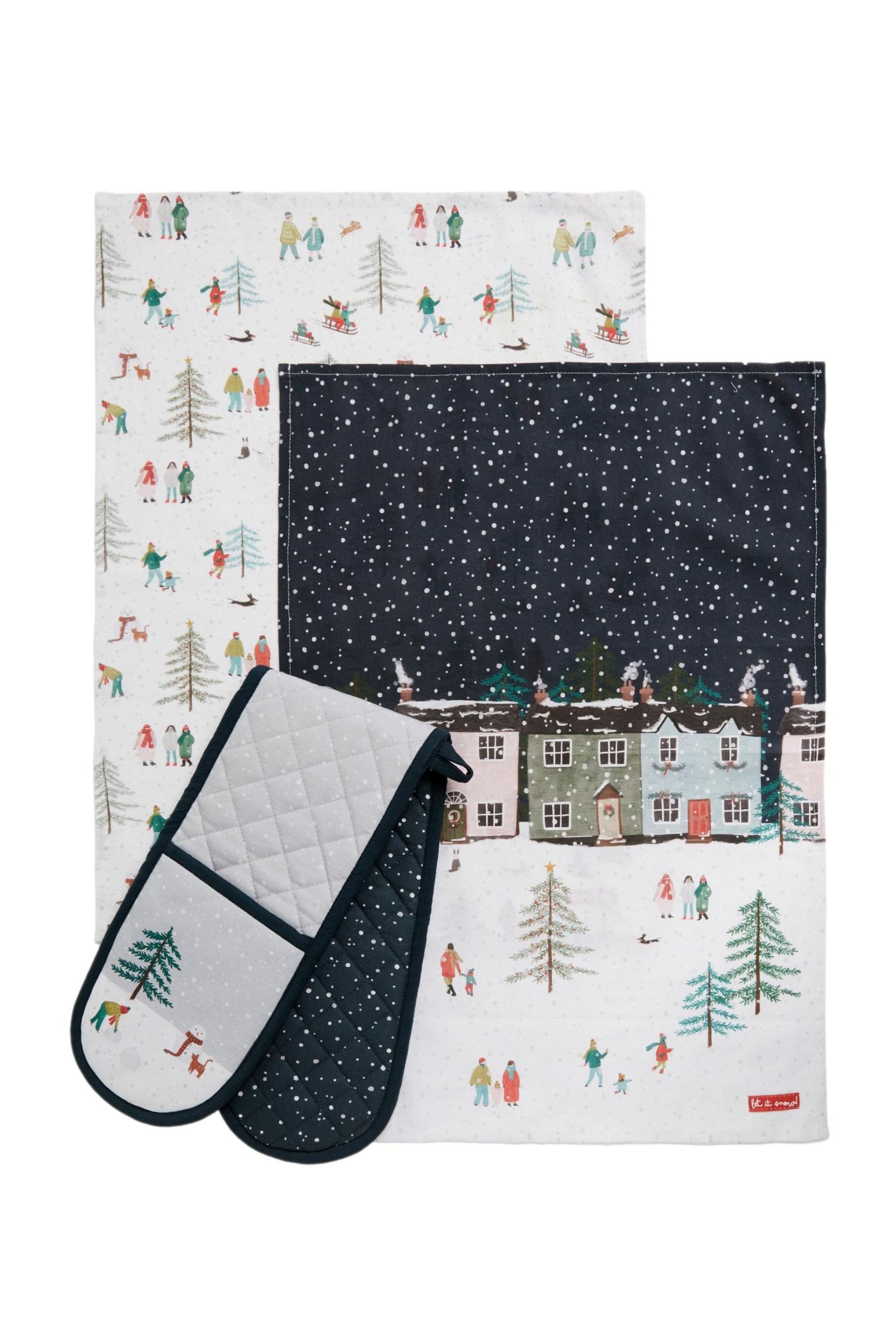 Next Geschirrtuch Geschirrtücher mit Weihnachtsmotiv, 3er-Set, (4-tlg)