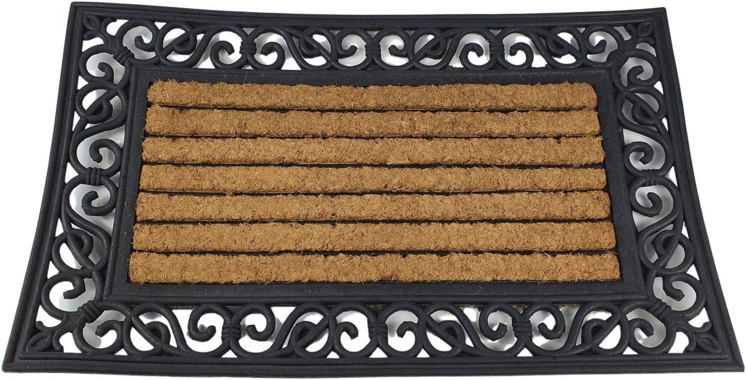 sesua Fußmatte Gummimatte Relief mit Kokoseinlage Fußabtreter Fußmatte Türvorleger, Rechteckig