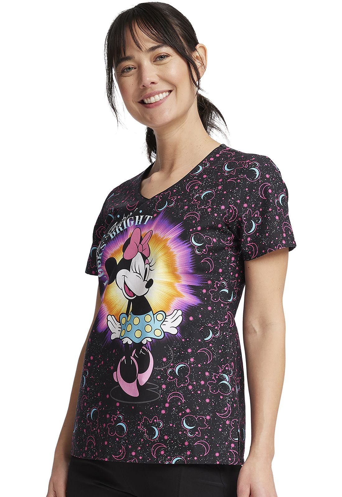 Cherokee Funktionsbluse Bunt bedruckter Damen kasack " Minny Maus" Kasack mit Motiv