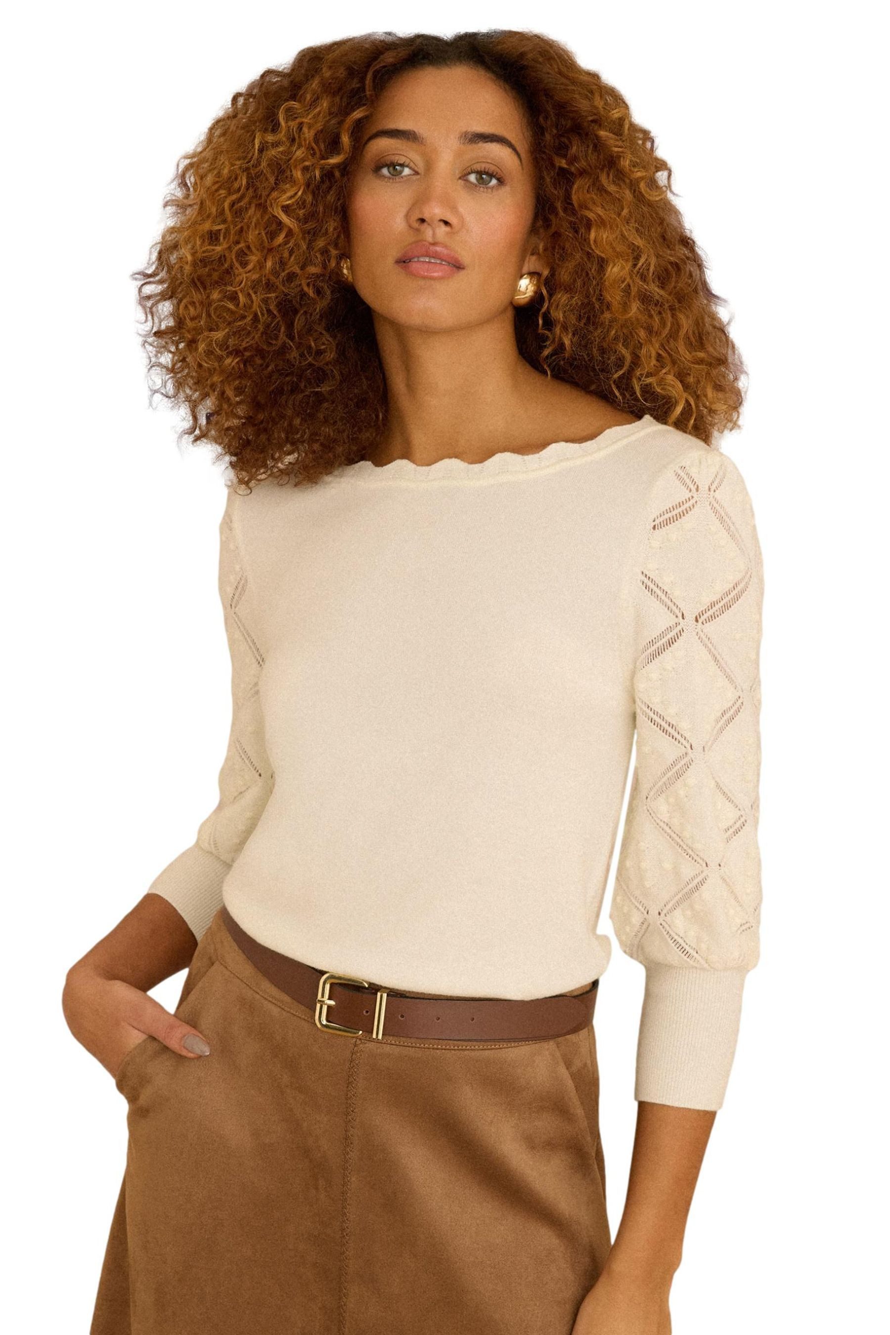 3/4 Arm-Pullover Love & Roses Strickpulli mit 3/4-Ärmeln, Regular