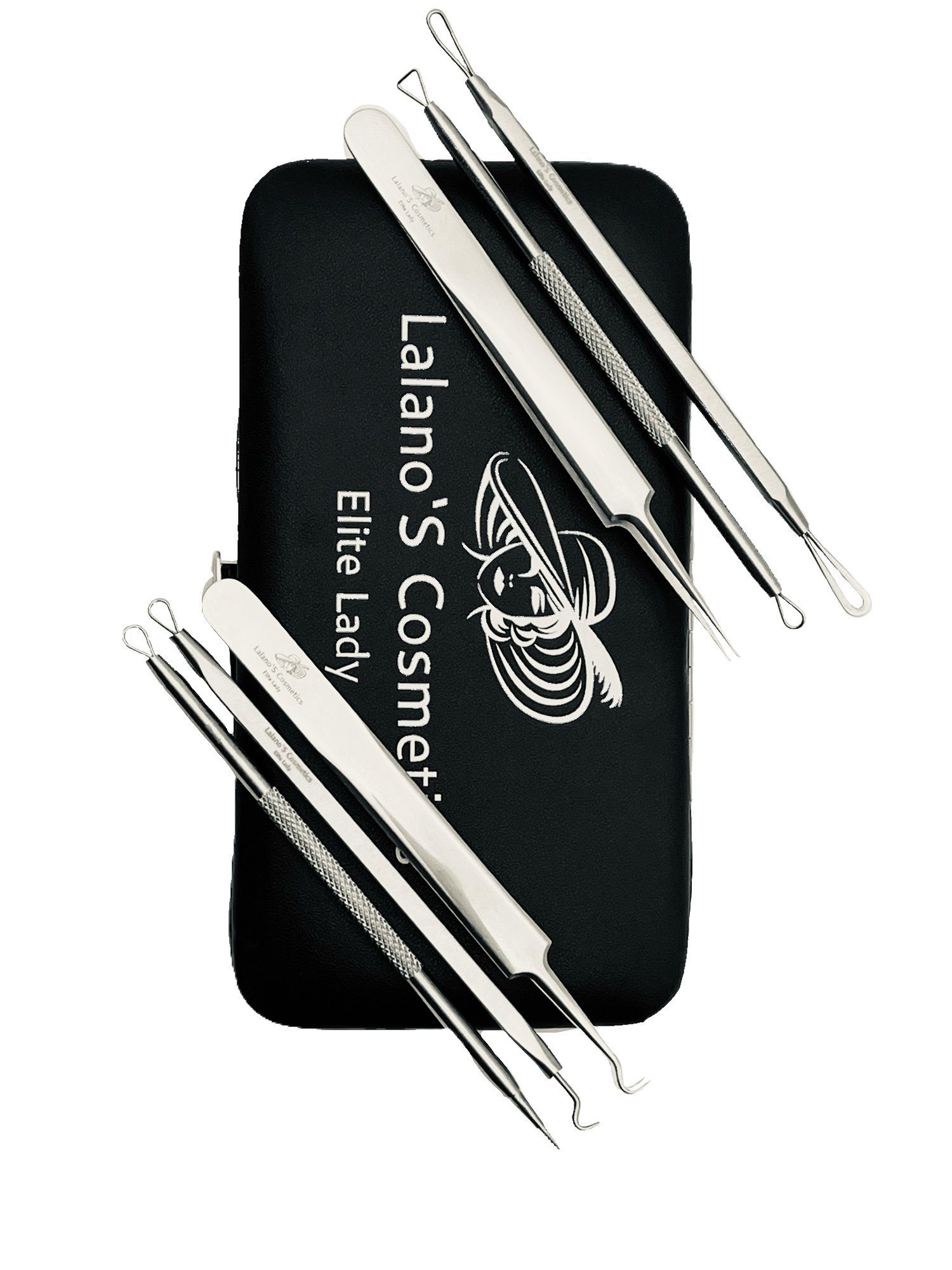 Lalano`S Cosmetics Mitesserentferner Gesichtsreinigung Porenreiniger Beauty Kosmetik, Maniküre Pediküre Set, 7-tlg., Anti Aging, Pickel, Akne und Mitesser