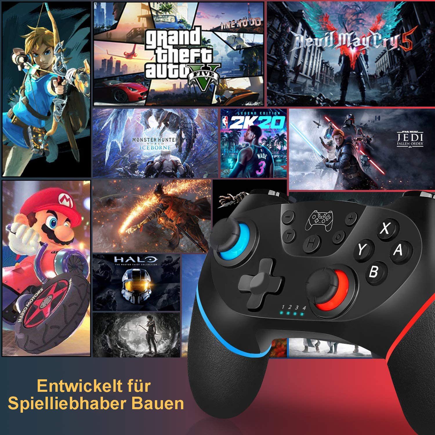 Haiaveng Gamepad Nintendo Switch Gamepad für Controller