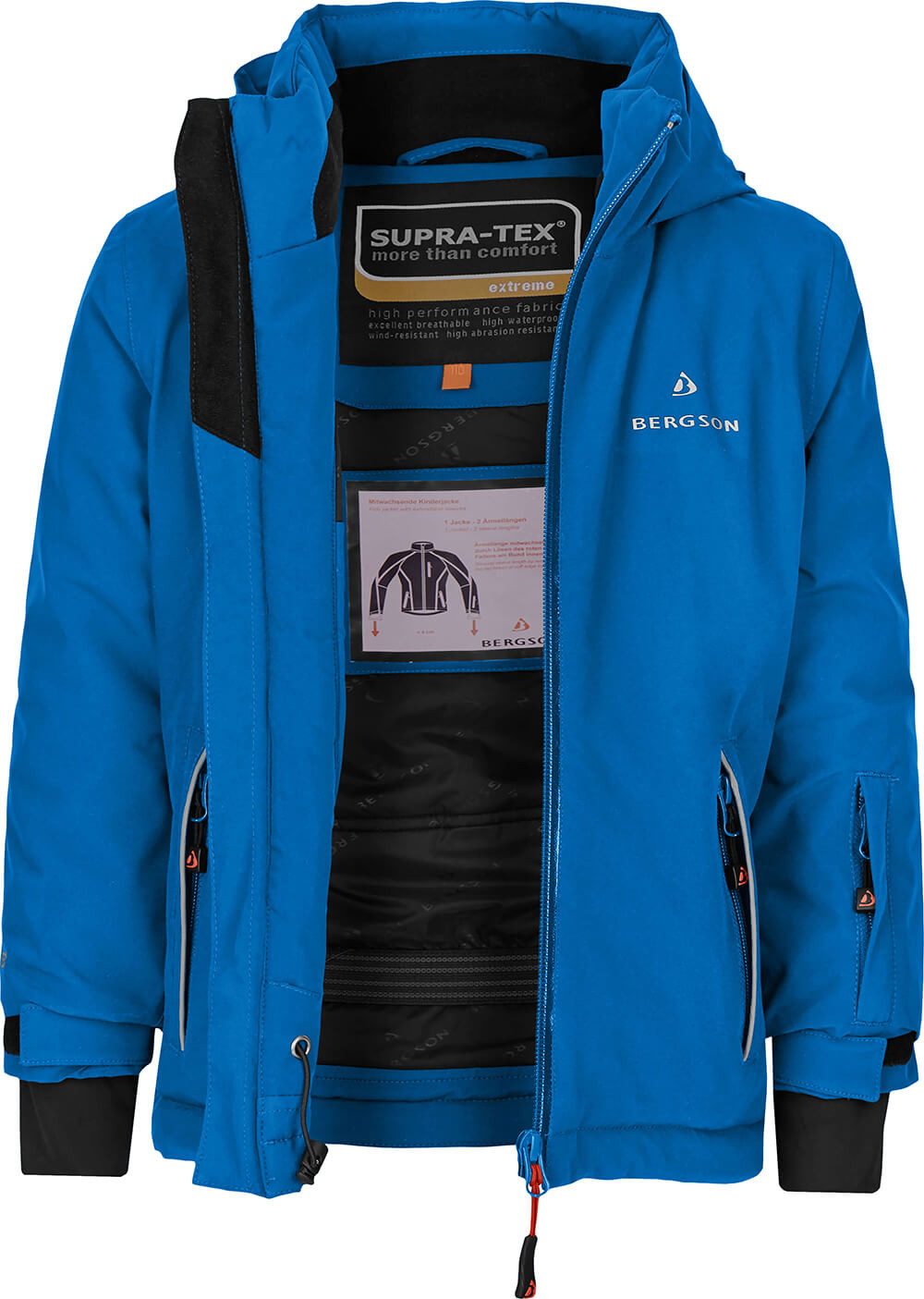 Bergson Winterjacke FRODO Kinder Skijacke, perfekt für kleine Wintersportler!, Normalgrößen, bl