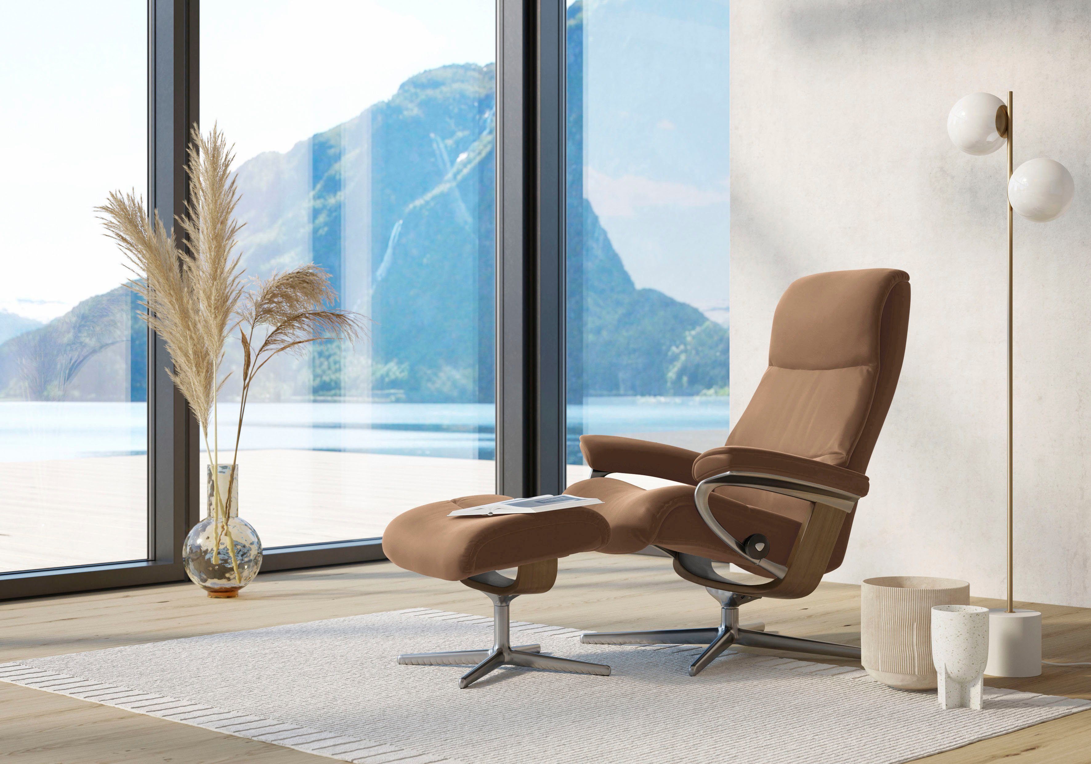 Stressless® Relaxsessel View, mit Cross Base, Größe S, M & L, Holzakzent Eiche