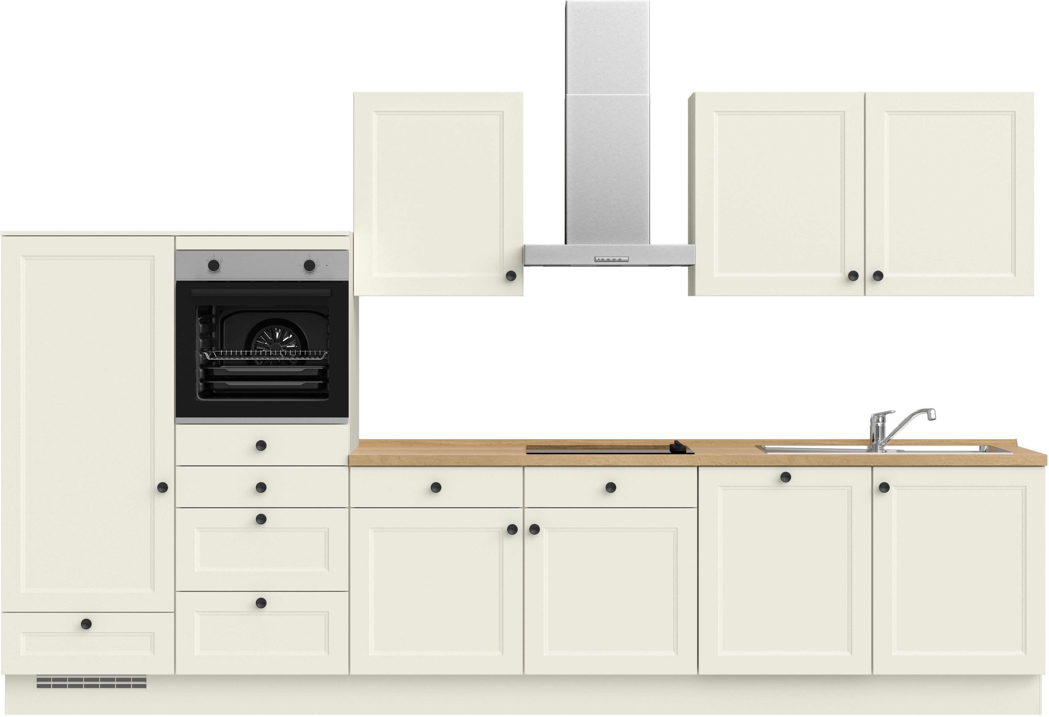 nobilia® Кухниzeile "Cascada I", vormontiert, Ausrichtung wählbar, Breite 360 cm, wahlw. mit E-Geräten