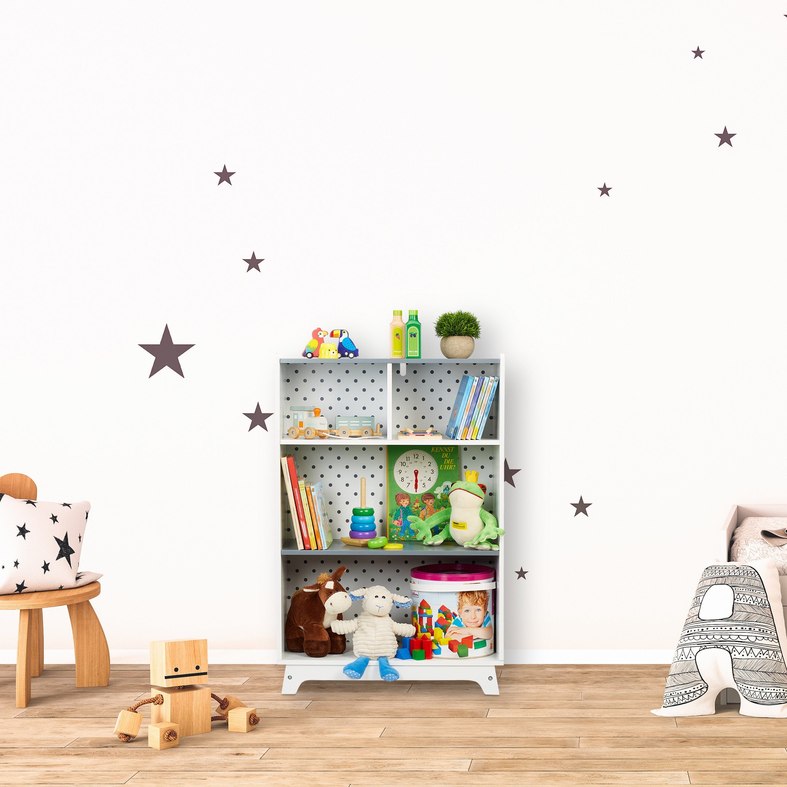 relaxdays Standregal Kinderregal 4 offene Fächer günstig online kaufen
