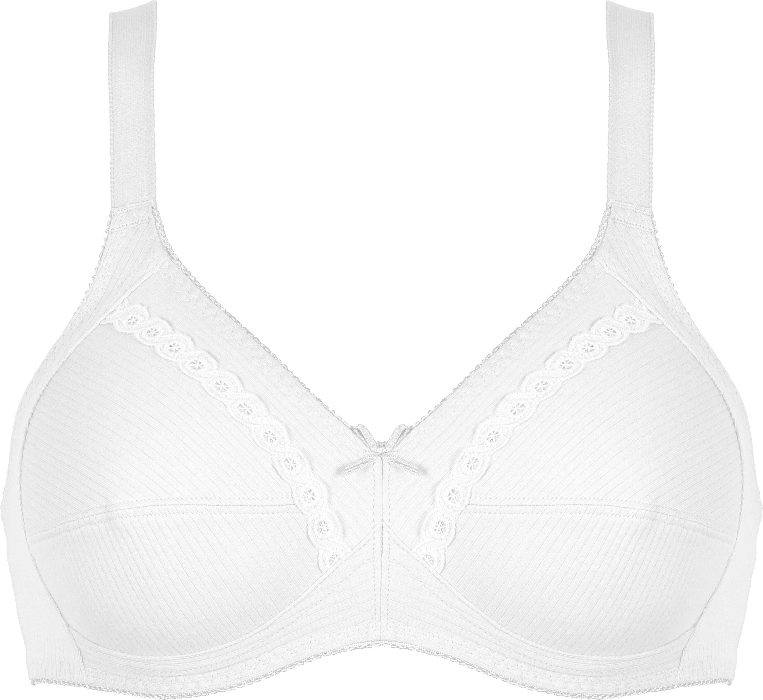 Naturana Soft-BH Classics (2er Pack) feminin, bequem, breite Träger, ohne Bügel, dekorative Schleife