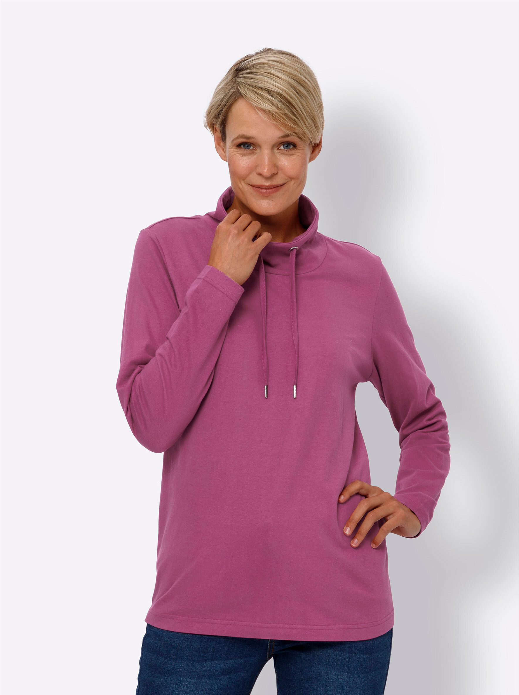 Sieh an! T-Shirt Stehkragenshirt . günstig online kaufen