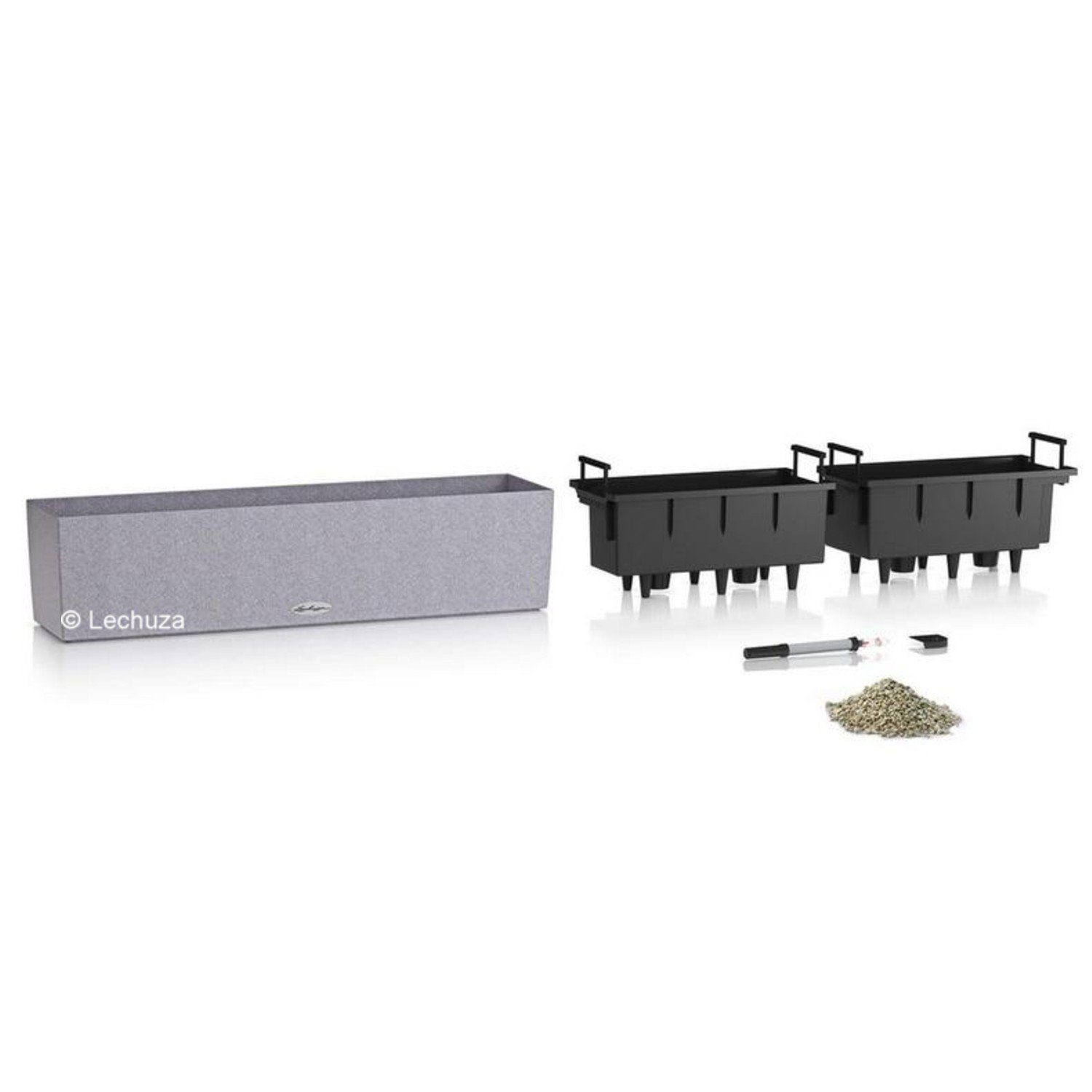 Lechuza® Balkonkasten Balconera Stone 80 graphitschwarz günstig online kaufen