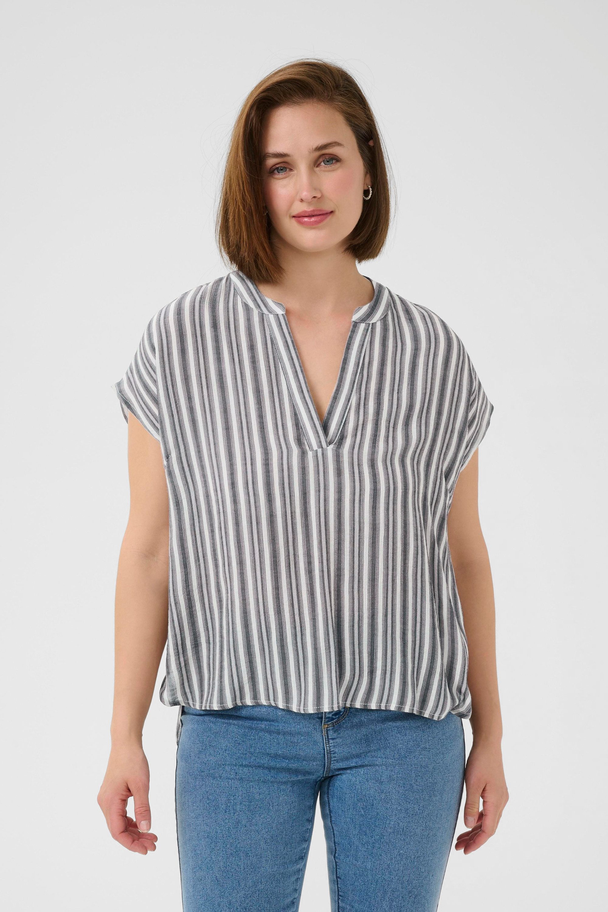 KAFFE Kurzarmbluse Kurzarm-Bluse KAanja