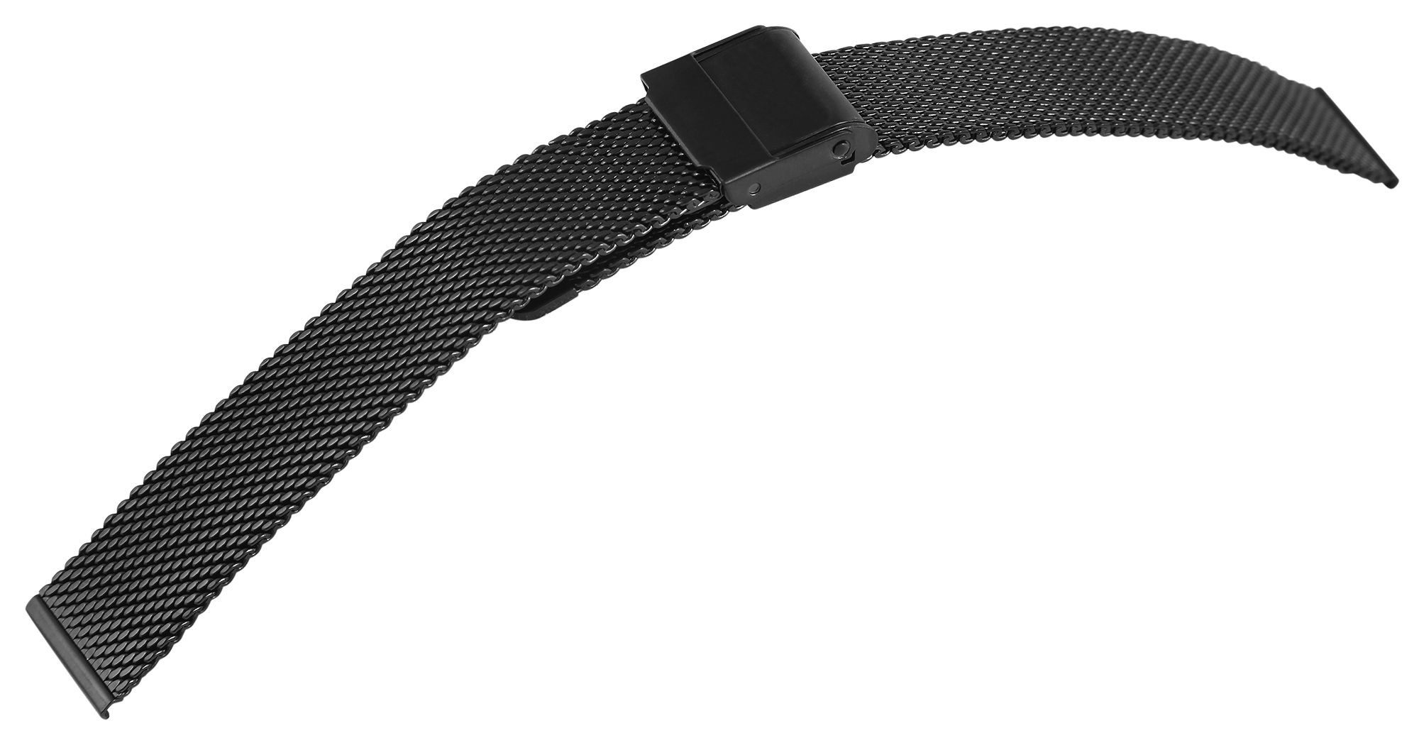Engelhardt Uhrenarmband MB0076 Milanese-Uhrenarmband, schwarz, 10 mm - 24 mm