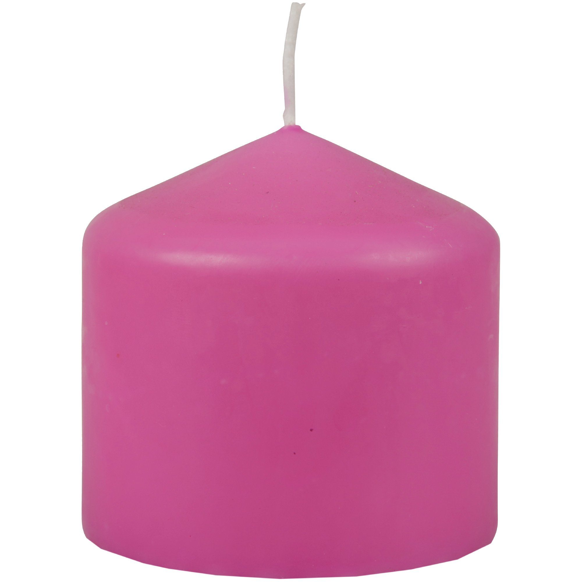 Ø8cm Kerze Farben Stumpenkerze Candle - 8cm vielen x Blockkerze HS Rose (3-tlg), Wachskerzen in