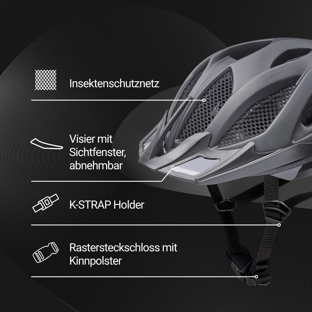KED Fahrradhelm Spiri II Trend Allround Helm, LED Licht Und Reflektor, Optimierte Belüftung