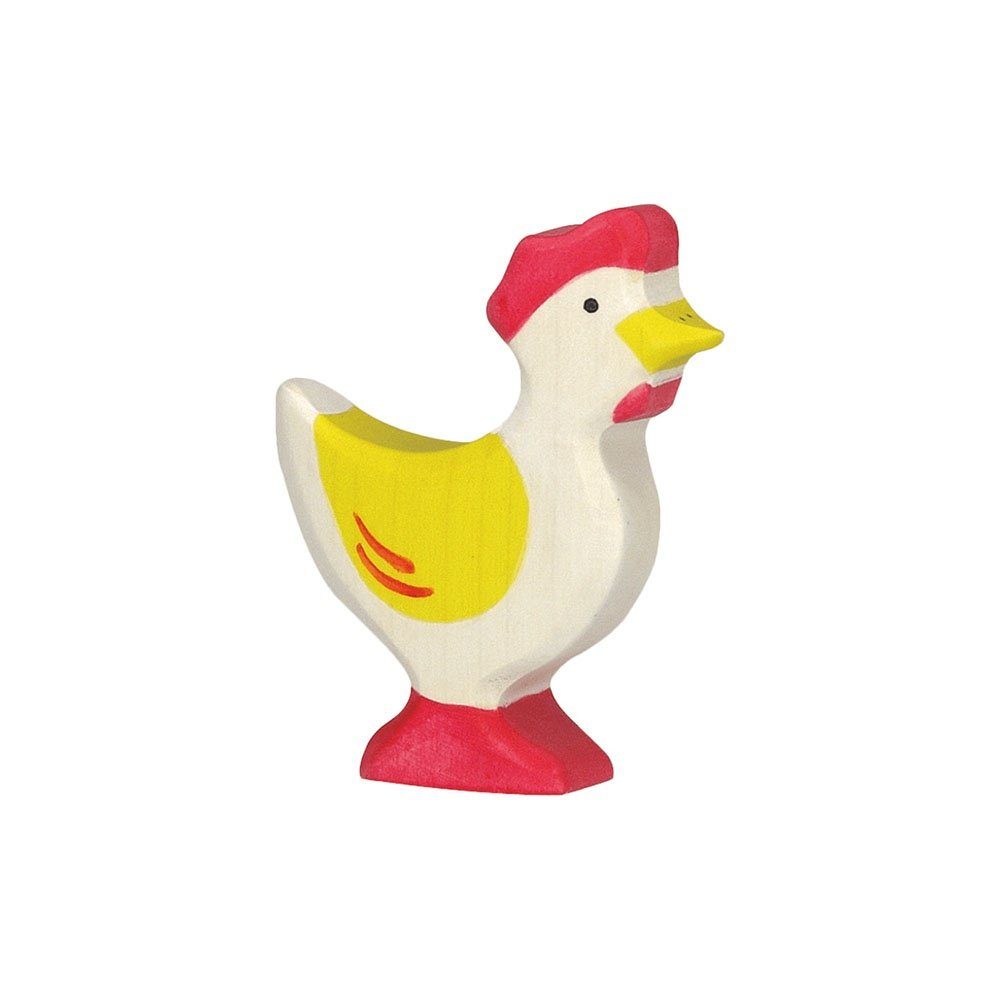 Holztiger Tierfigur HOLZTIGER Huhn aus Holz - stehend, gelb