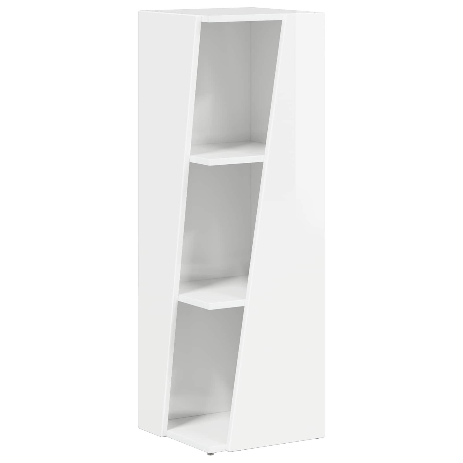 vidaXL Bücherregal Seitenregal Hochglanz Weiß 33 x 32 x 100,5 cm Holzwerkstoff, 1-tlg.