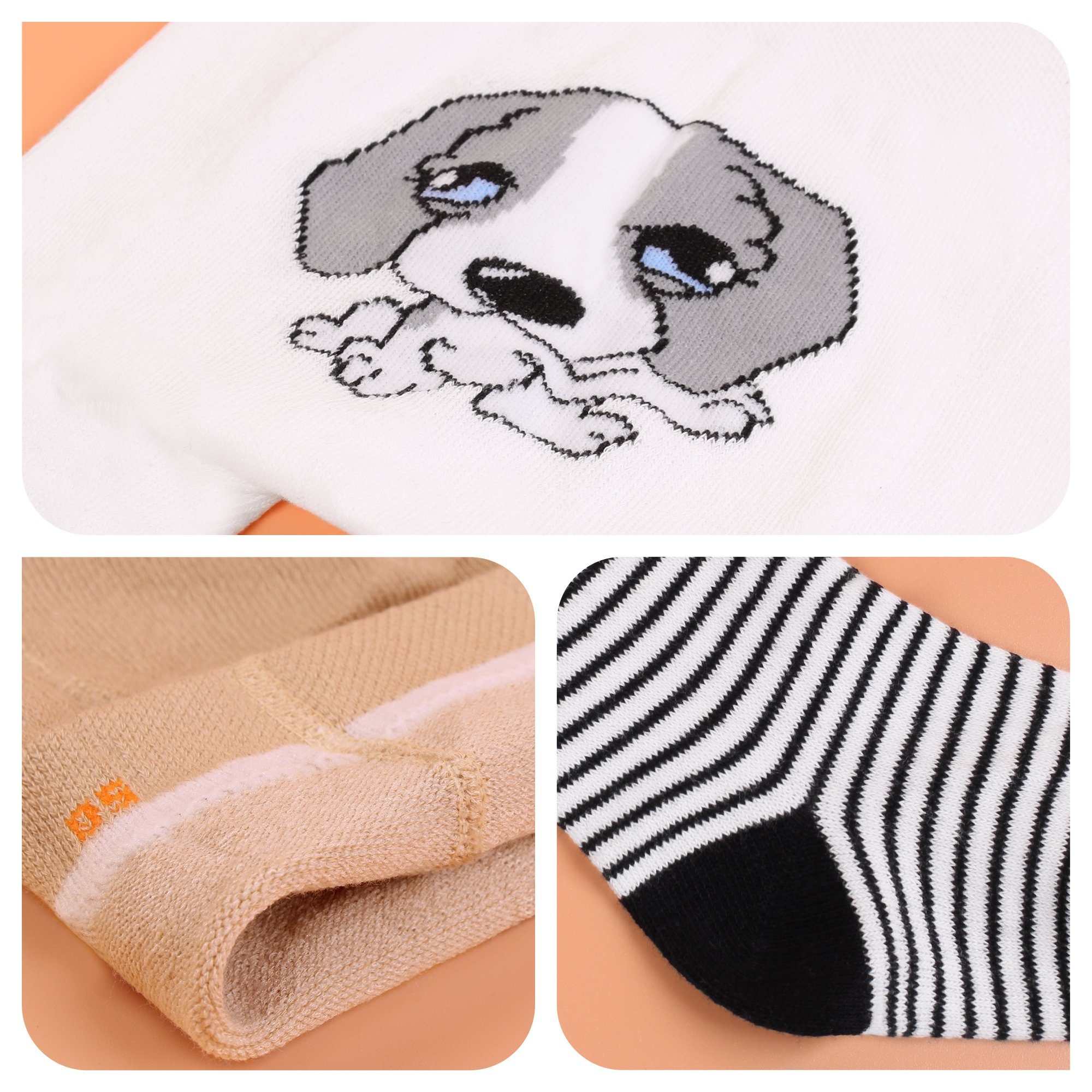 L&K-II Strumpfhose 2760 (4er-Pack) Babystrumpfhose für Baby Jungen mit Hund Löwen Affen Bären Motiv