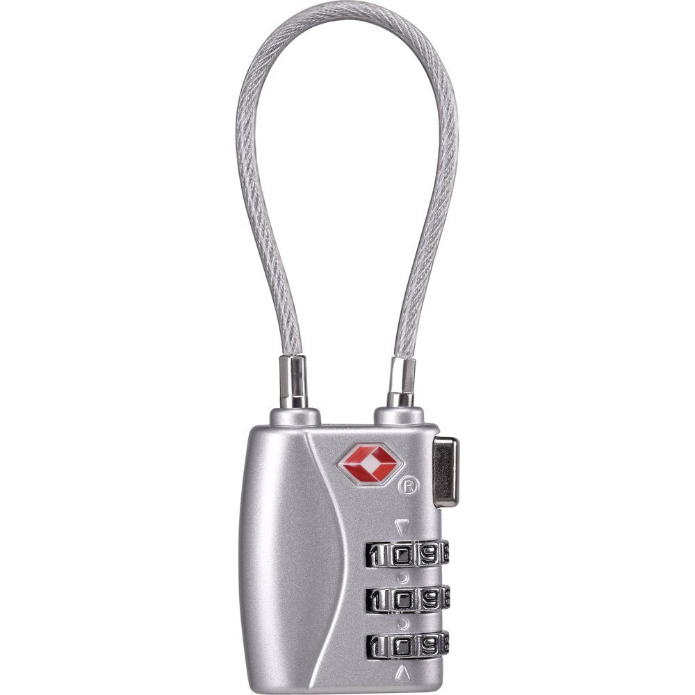 Sygonix Vorhängeschloss Sygonix SY-5044450 Kabelschloss 33 mm TSA Silber Zahlenschloss