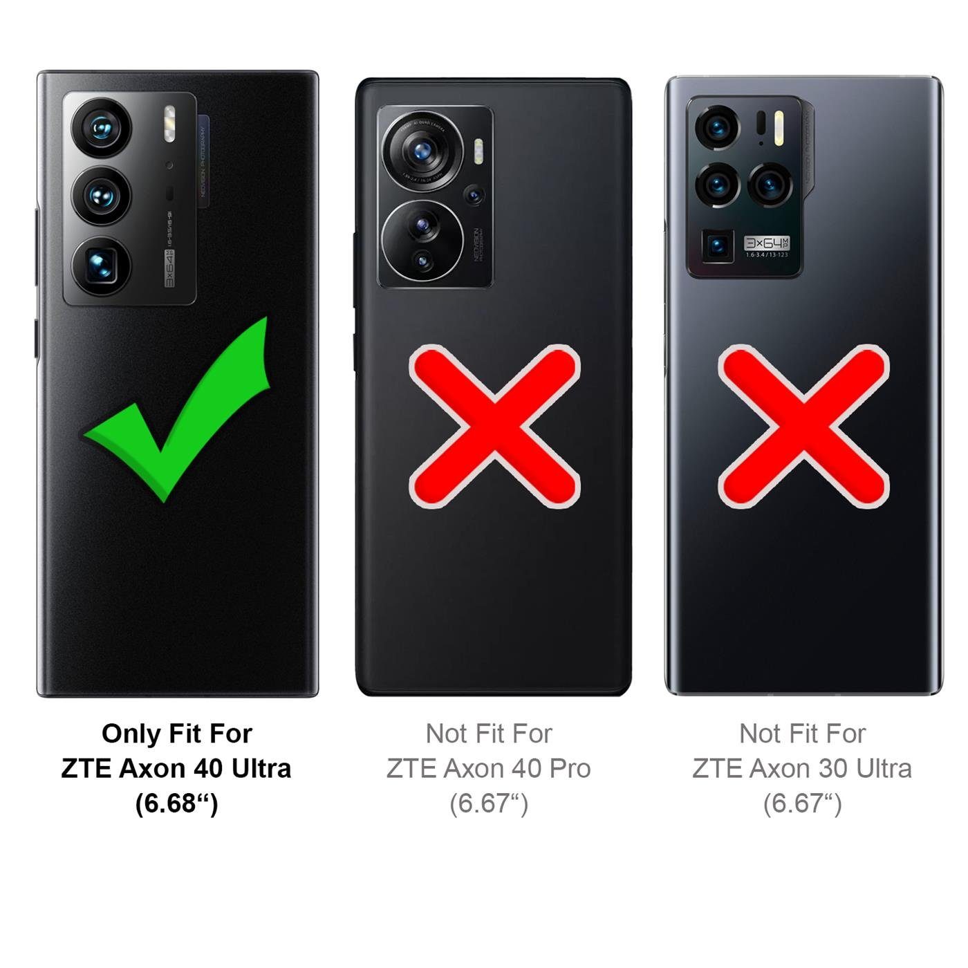 CoolGadget Handyhülle Book Case Handy Tasche für ZTE Axon 40 Ultra 6,67 Zoll, Hülle Klapphülle Flip Cover für ZTE Axon 40 Ultra Schutzhülle stoßfest